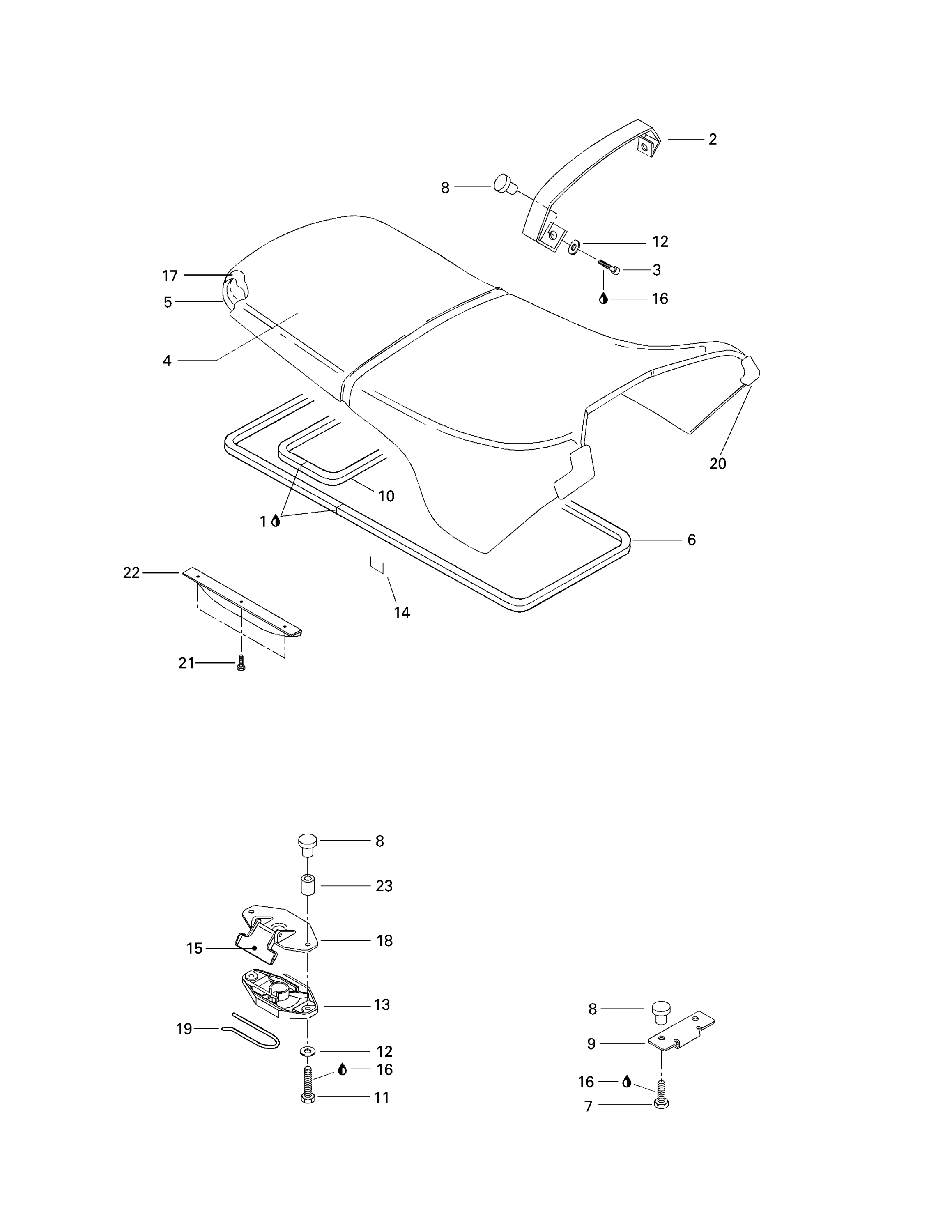 Схема узла: Seat And Engine Cover