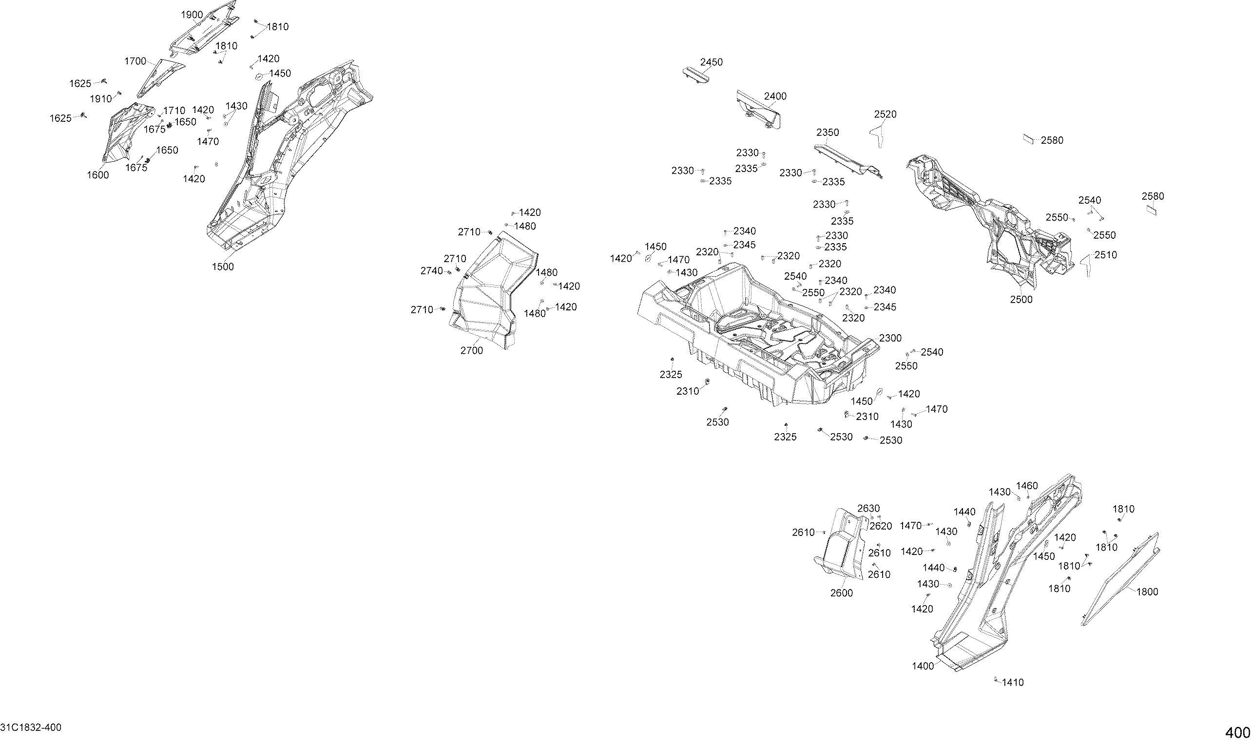 BODY, Rear Maverick Trail - 1000 EFI
