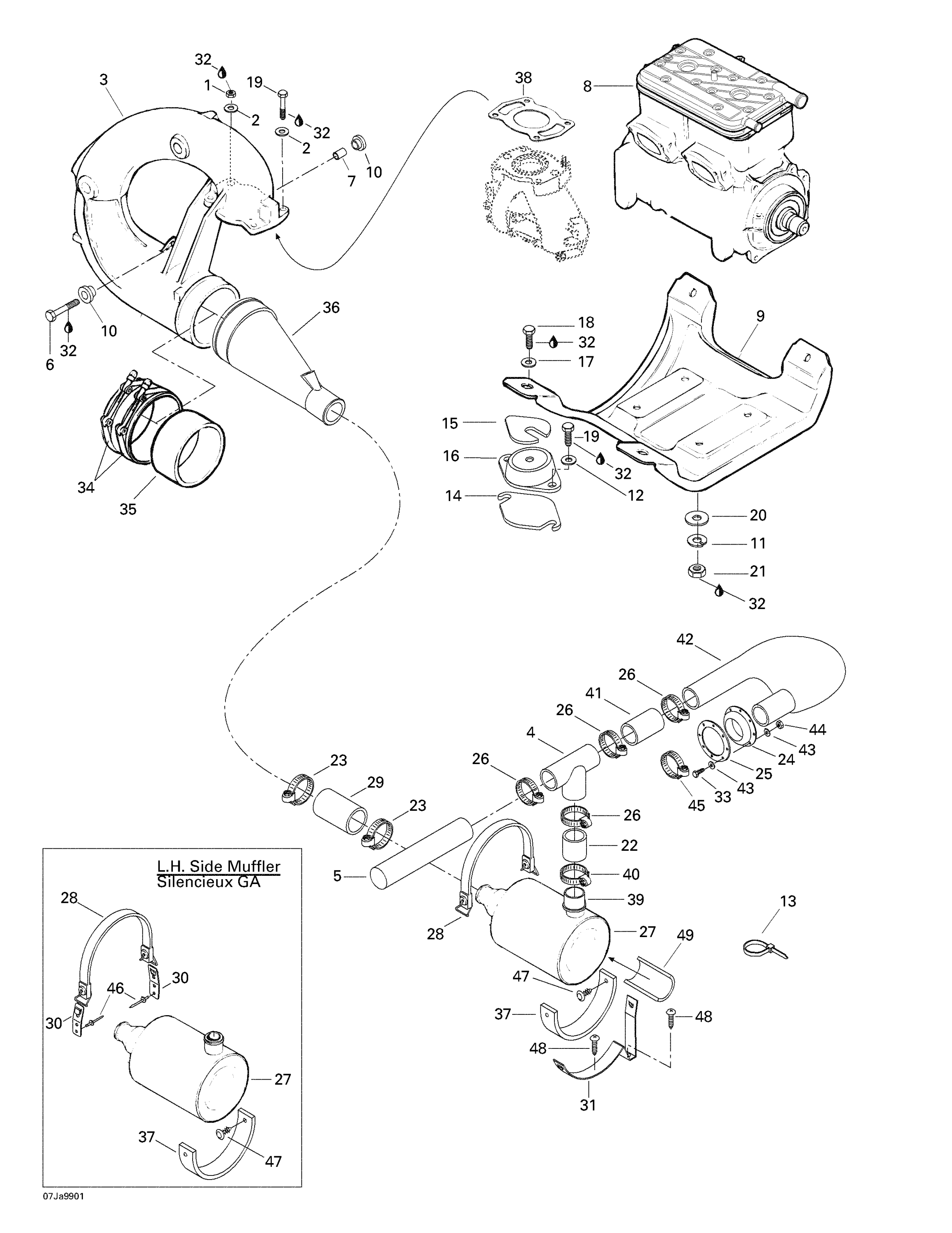 Engine Support And Muffler