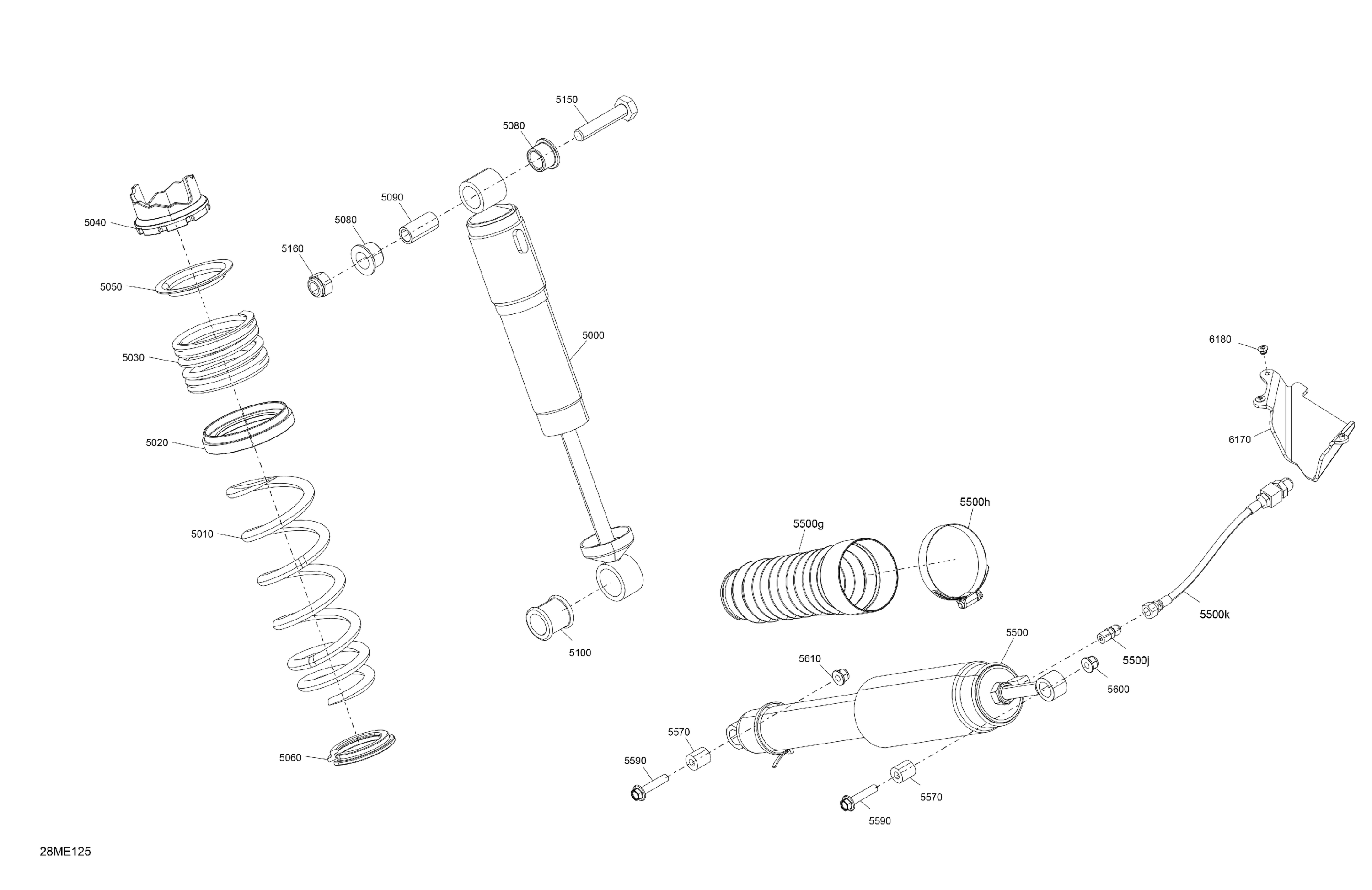 Схема узла: Suspension - Rear Shocks