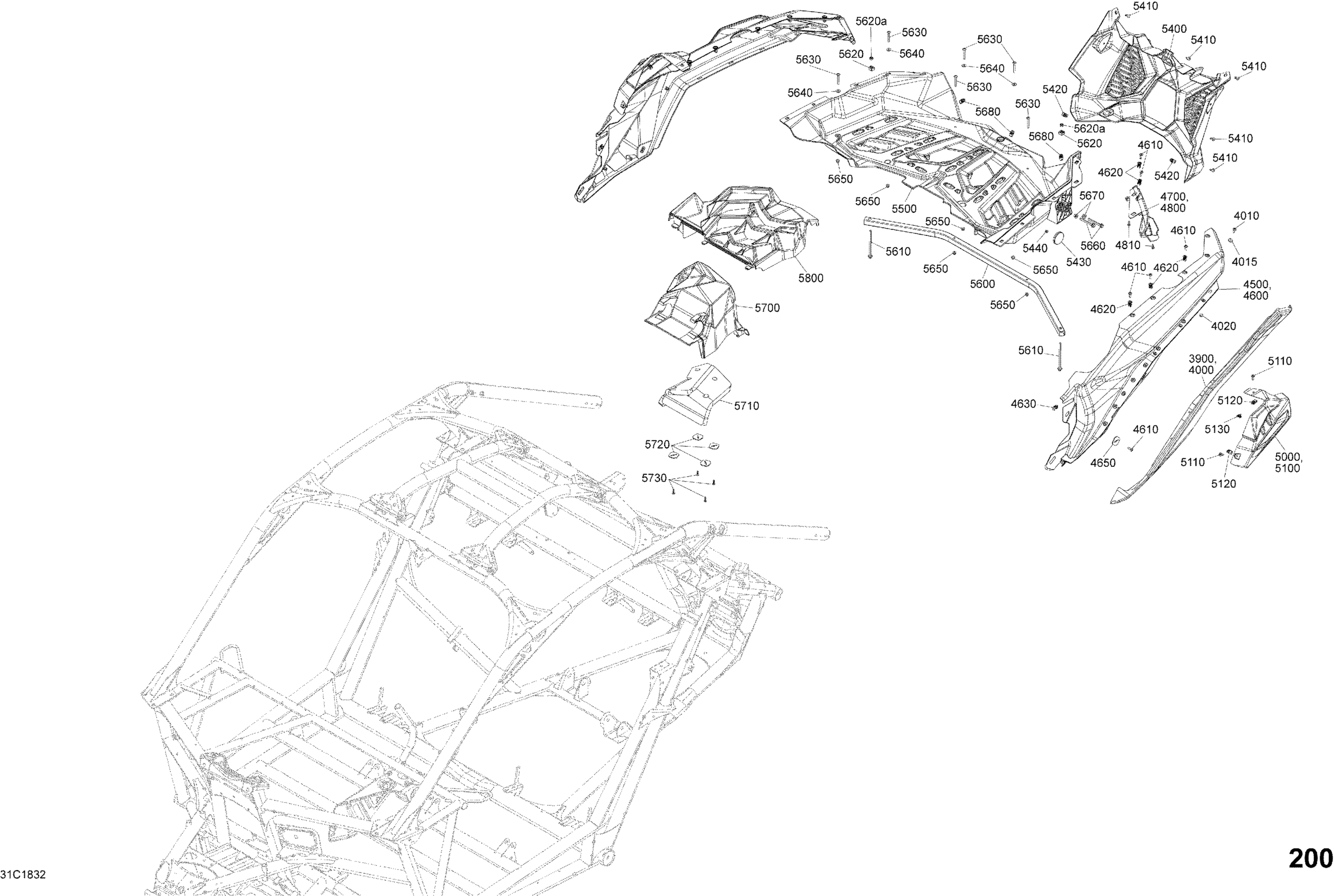 Схема узла: Body Parts - Platinum Silver Satin - Package XDS DPS - Rear Section
