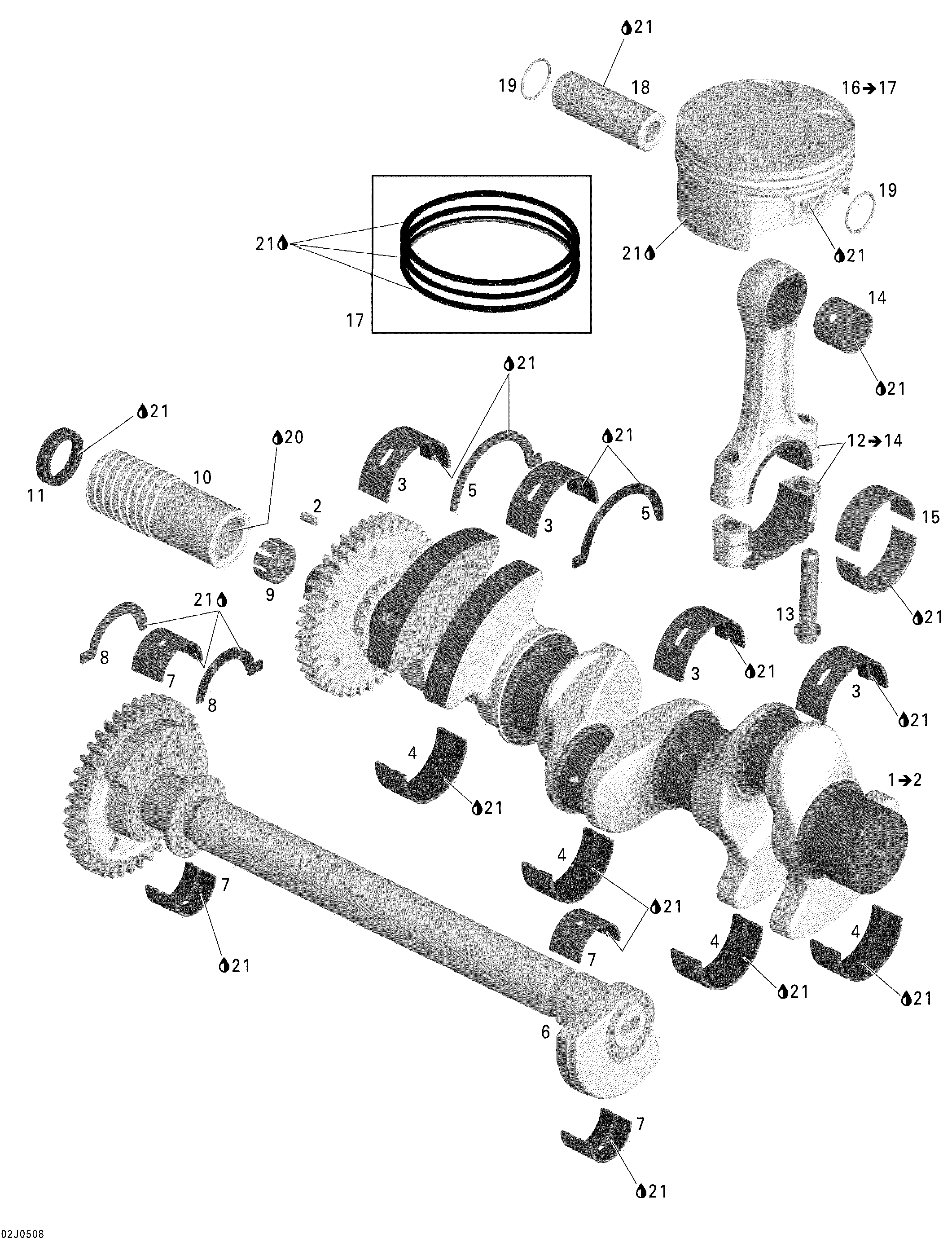 Crankshaft, Pistons And Balance Shaft 1