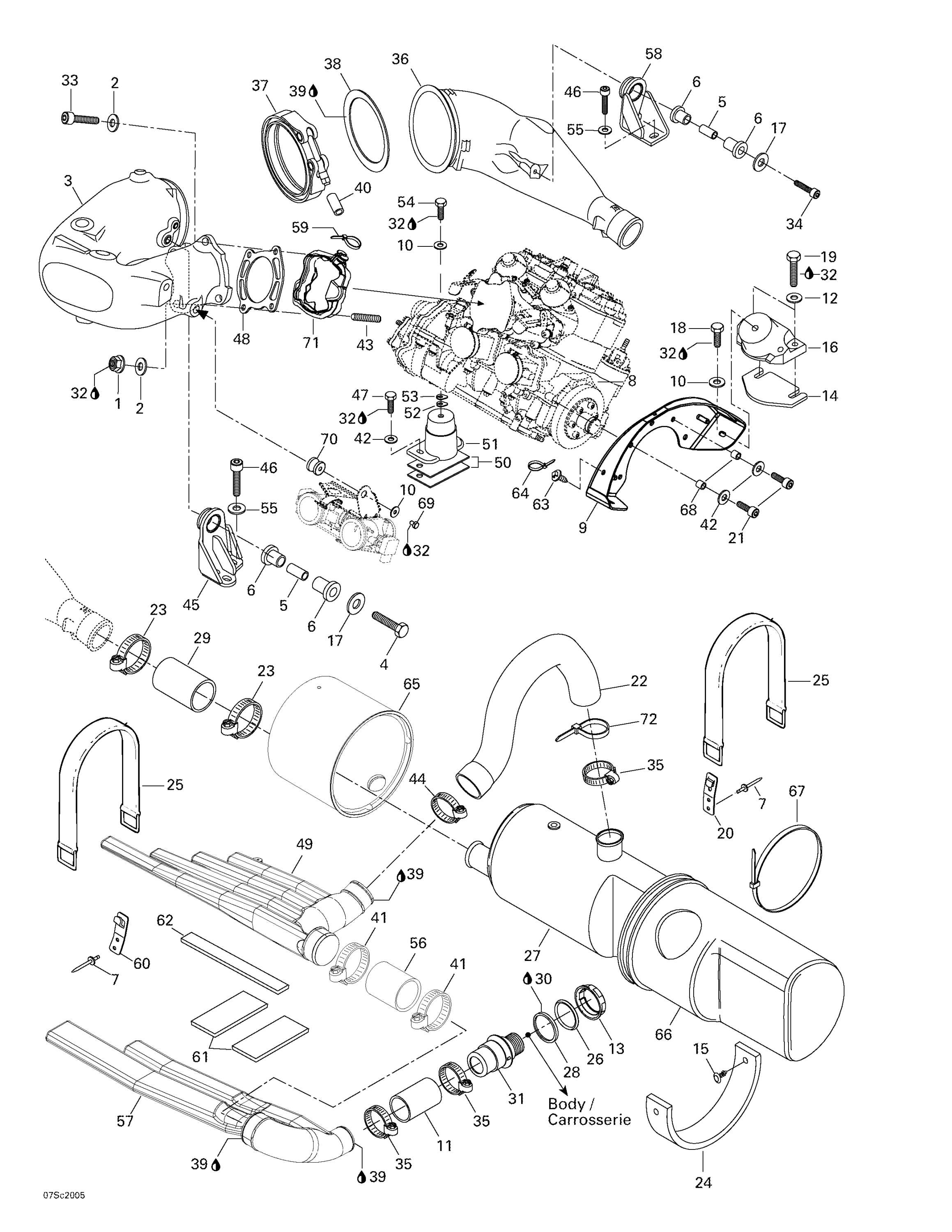 Схема узла: Engine Support And Muffler
