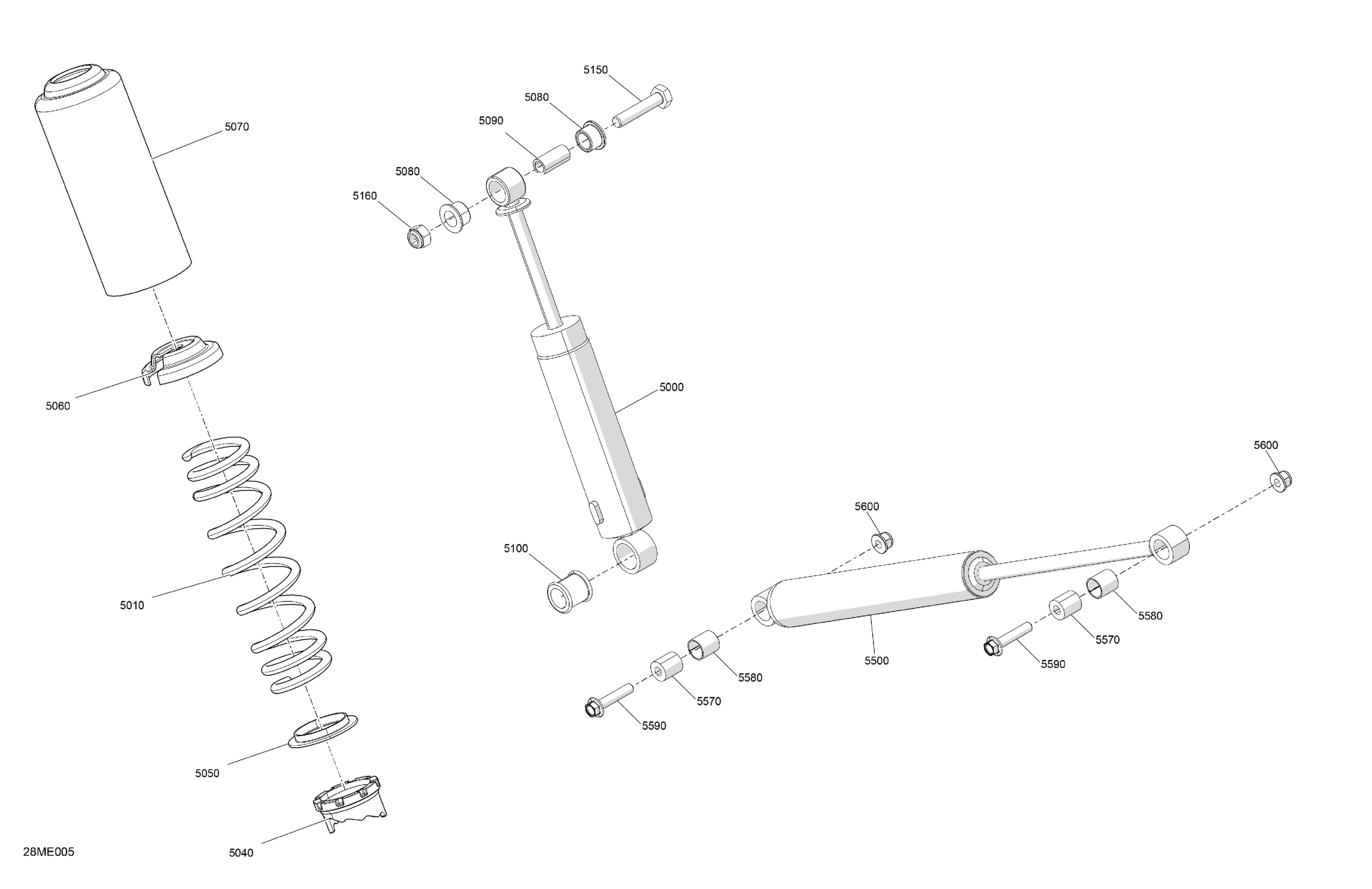 Схема узла: Suspension - Rear Shocks