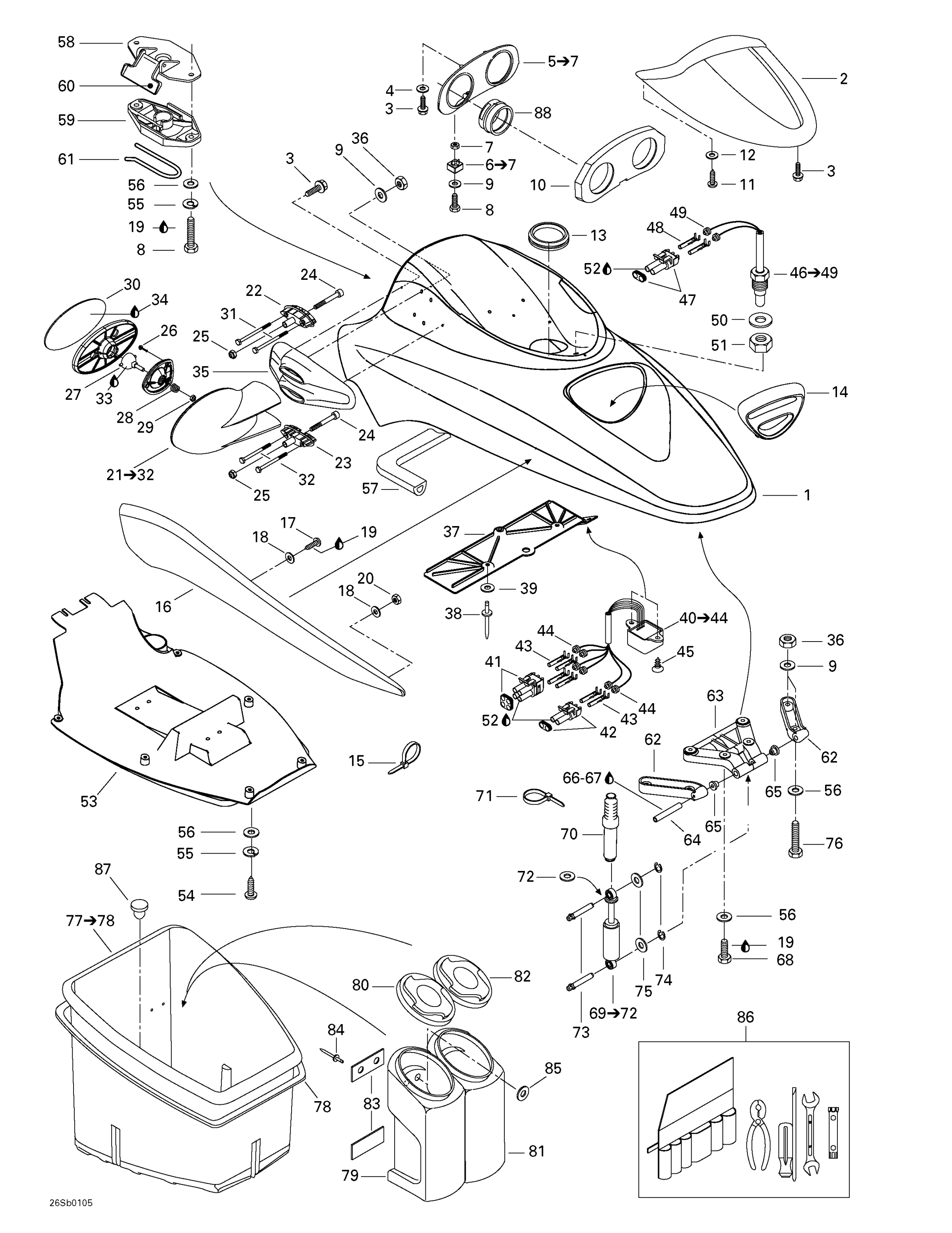 Схема узла: Front Storage Compartment