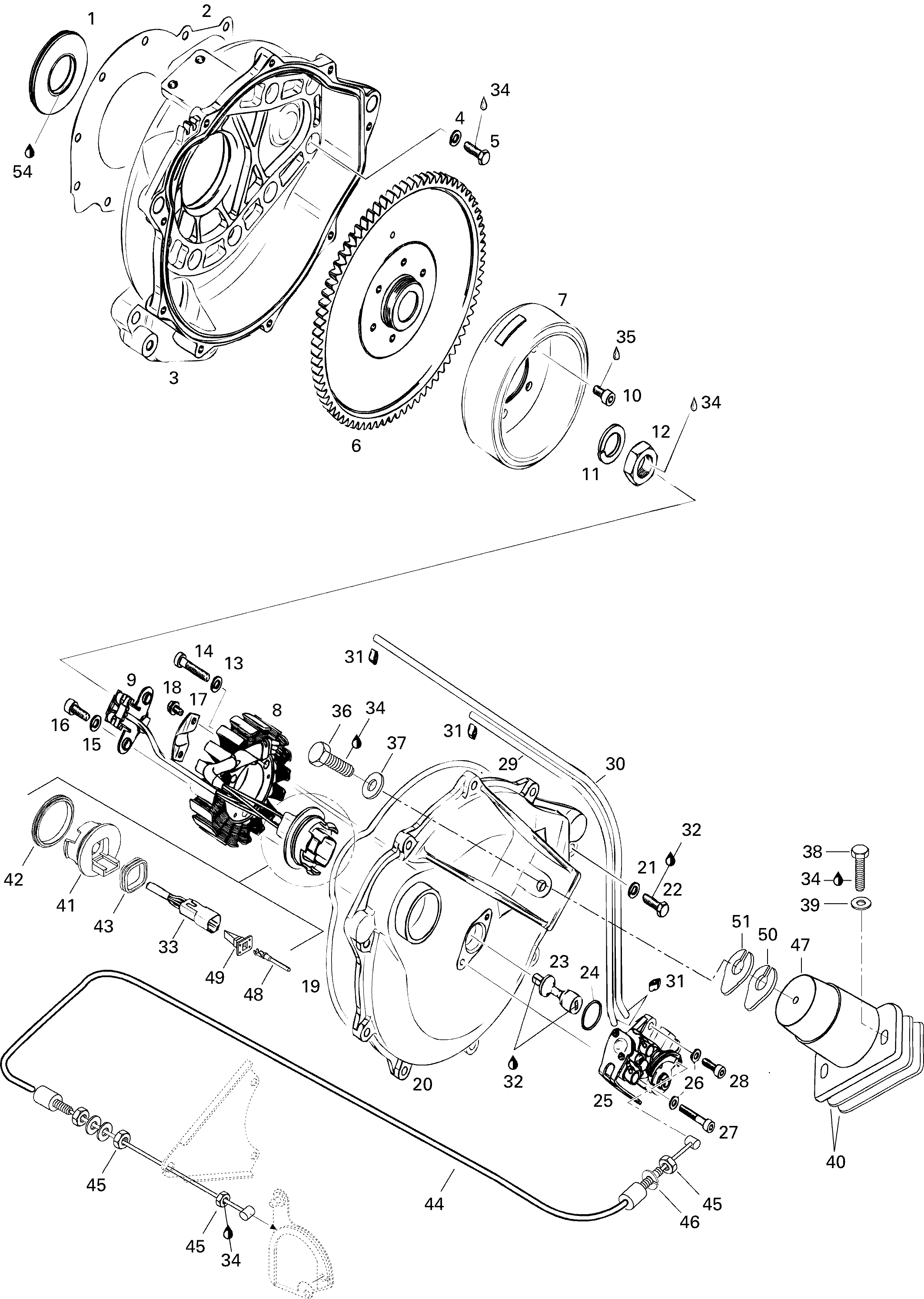 Magneto And Oil Pump
