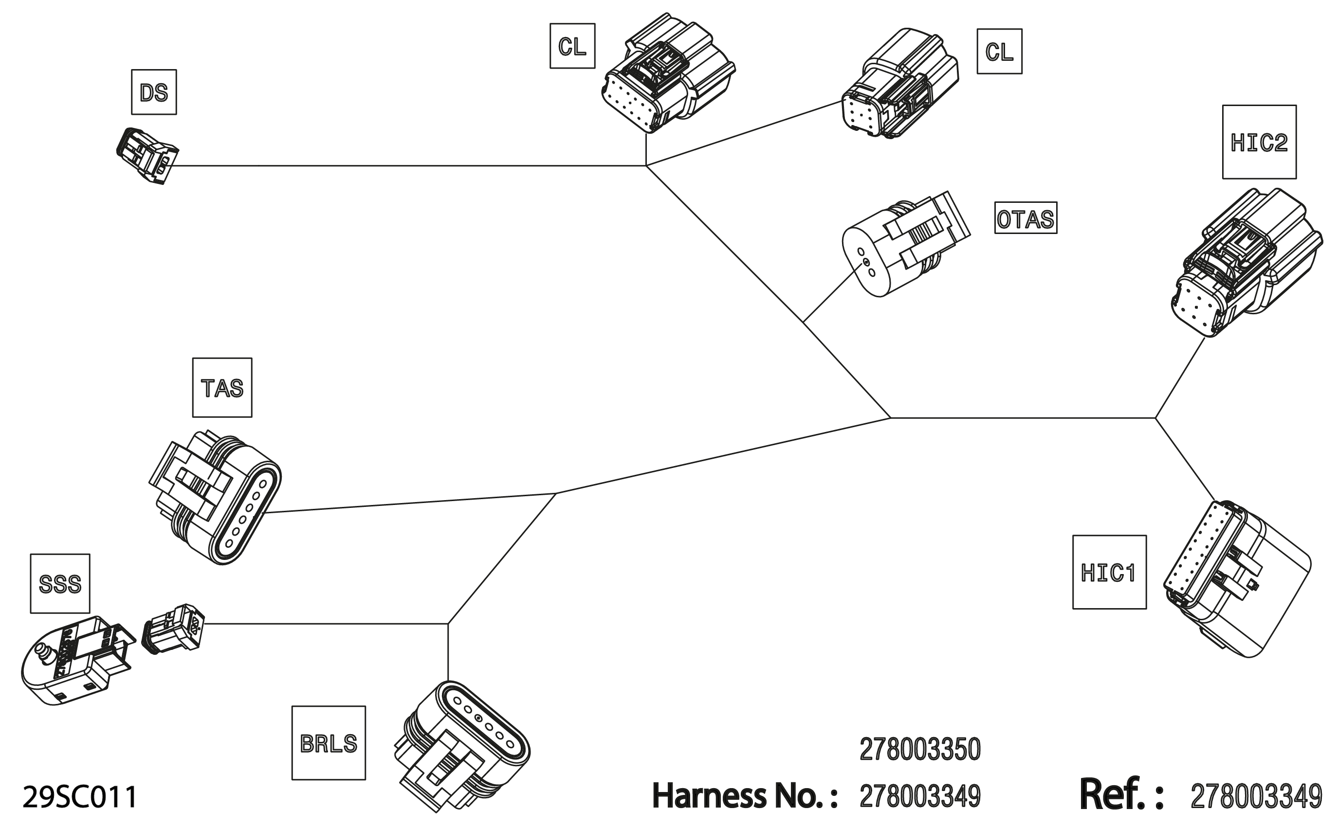 Схема узла: Electric - Steering Wiring Harness - 278003349 - BASE Package Without IBR