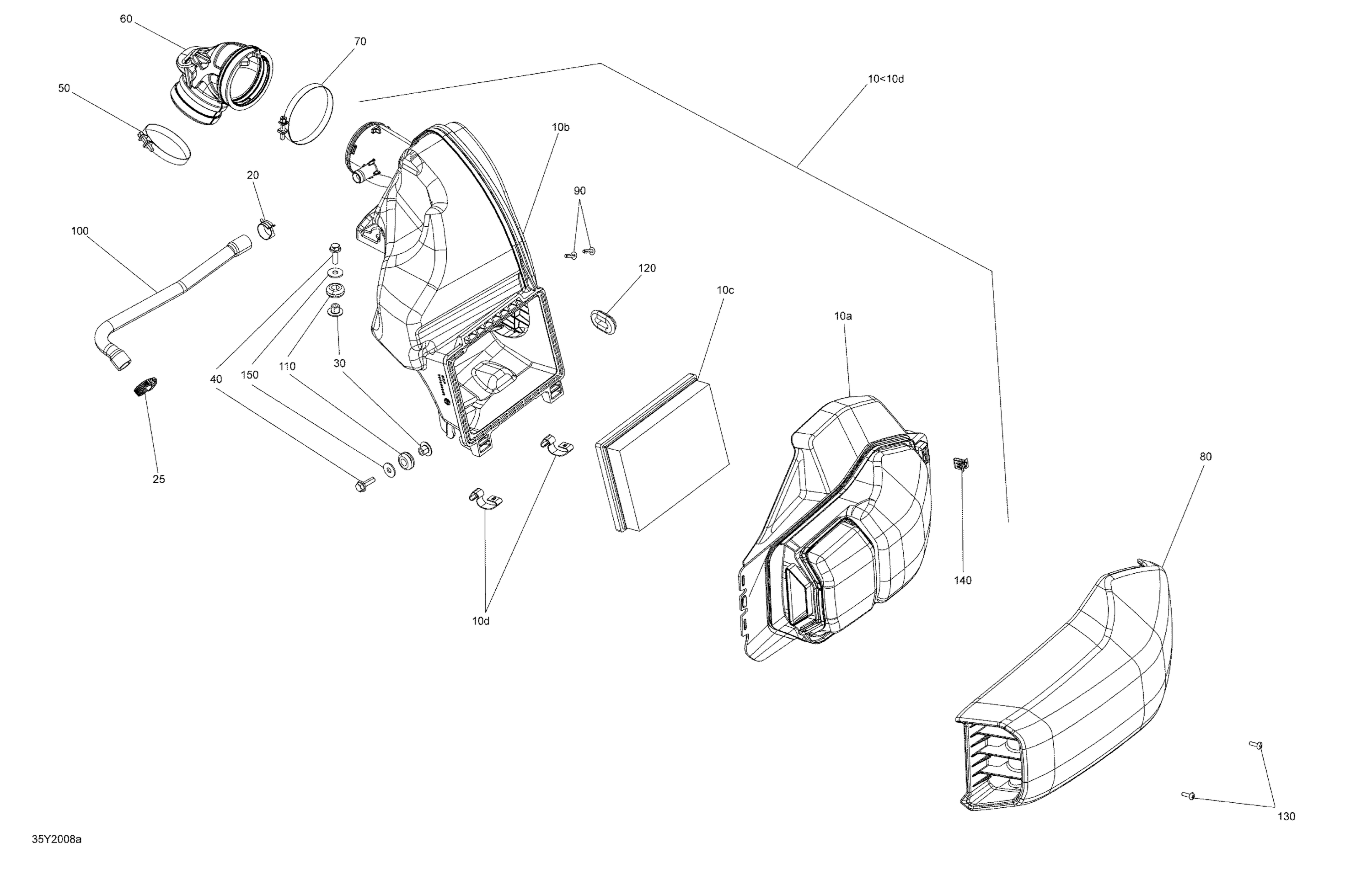 Схема узла: Air Intake - Engine - Air Filter - Air Box