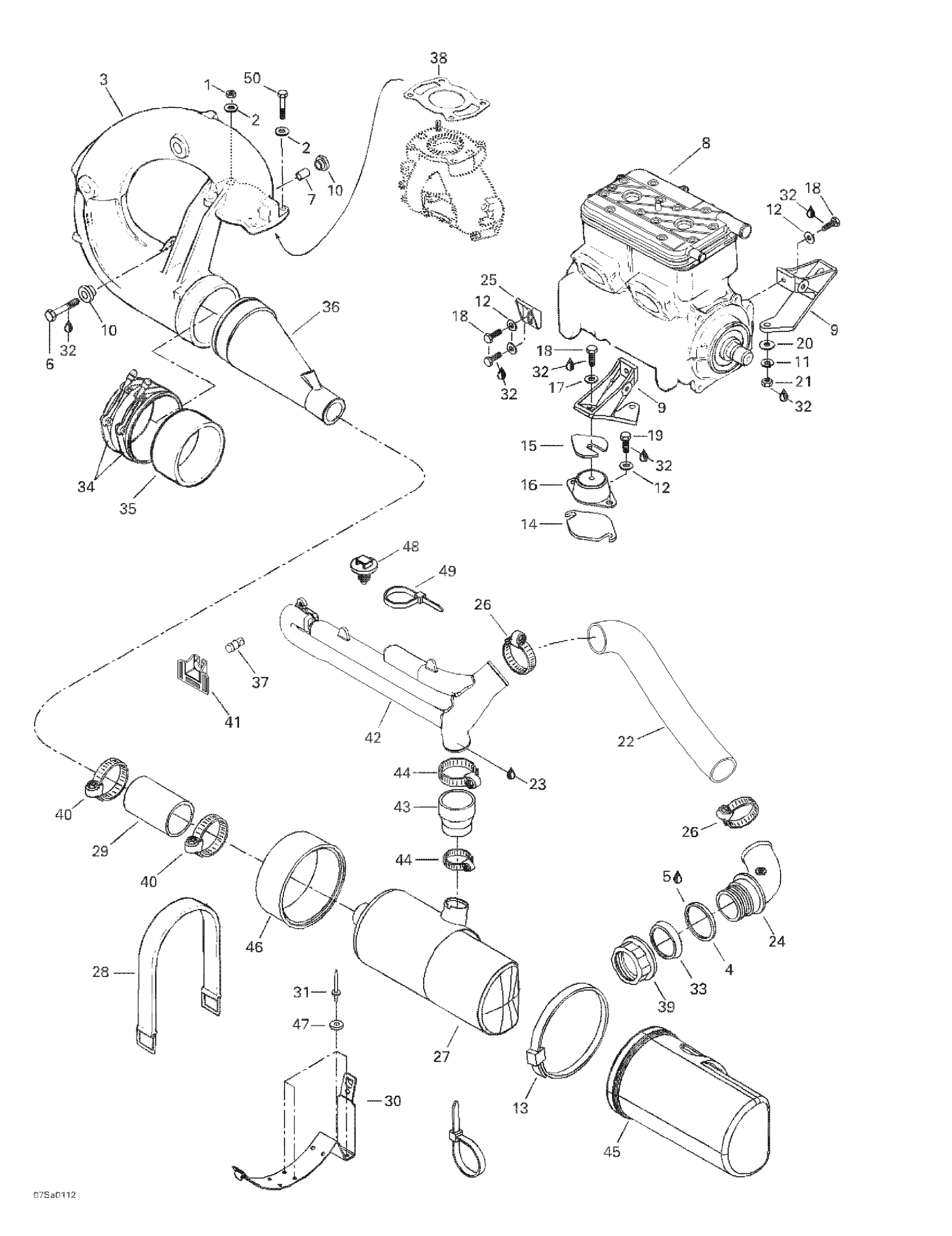Схема узла: Engine Support And Muffler