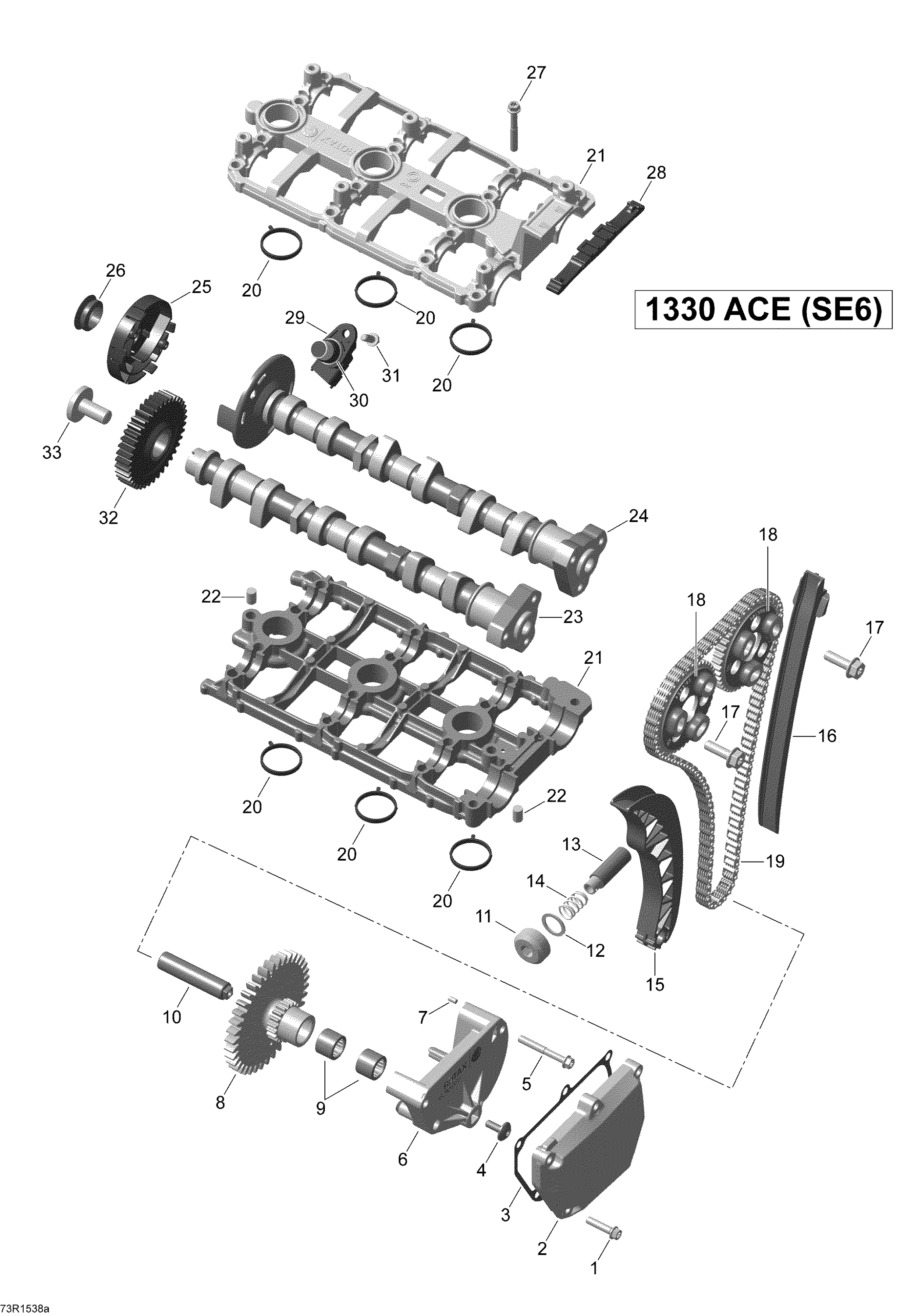 Схема узла: Valve Train _73R1538a