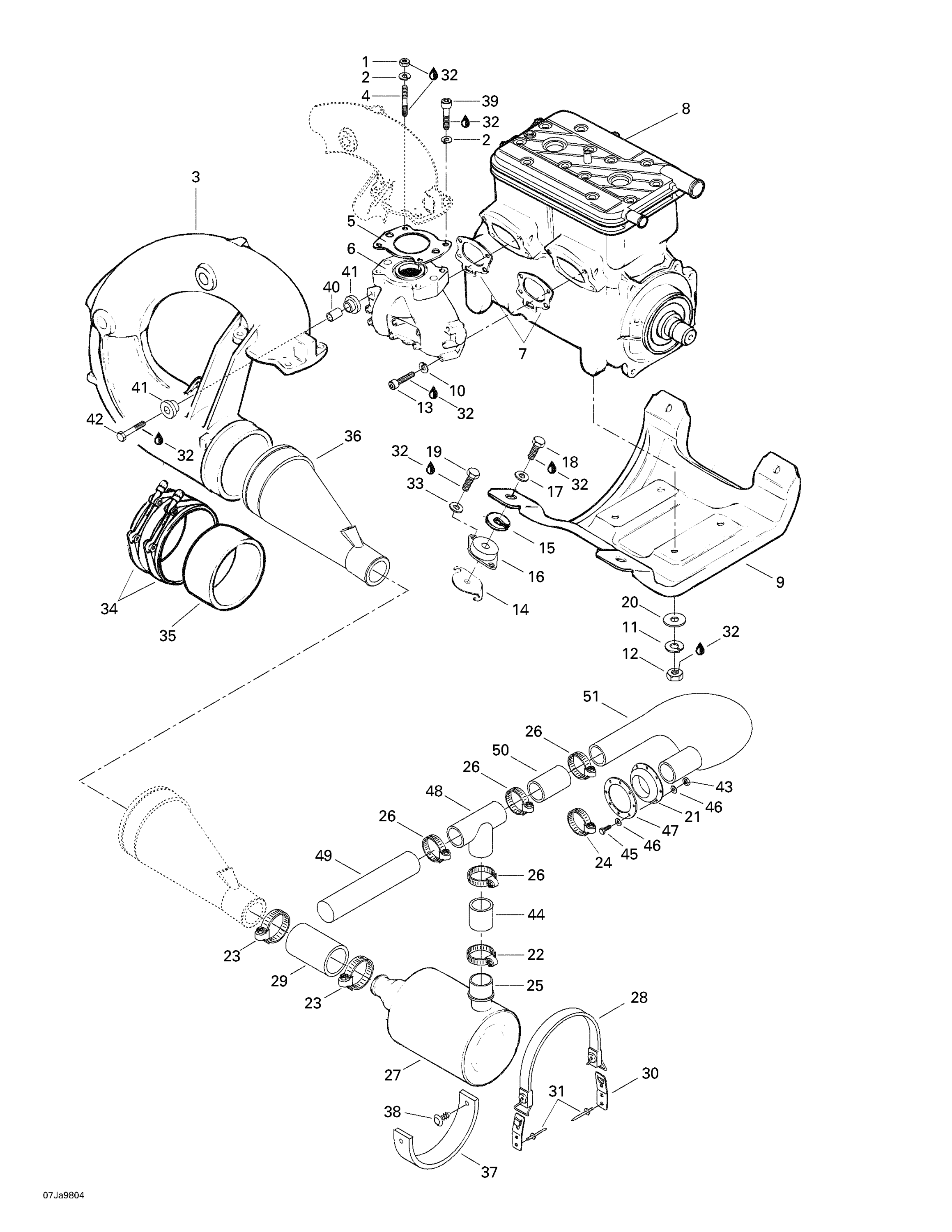 Engine Support And Muffler