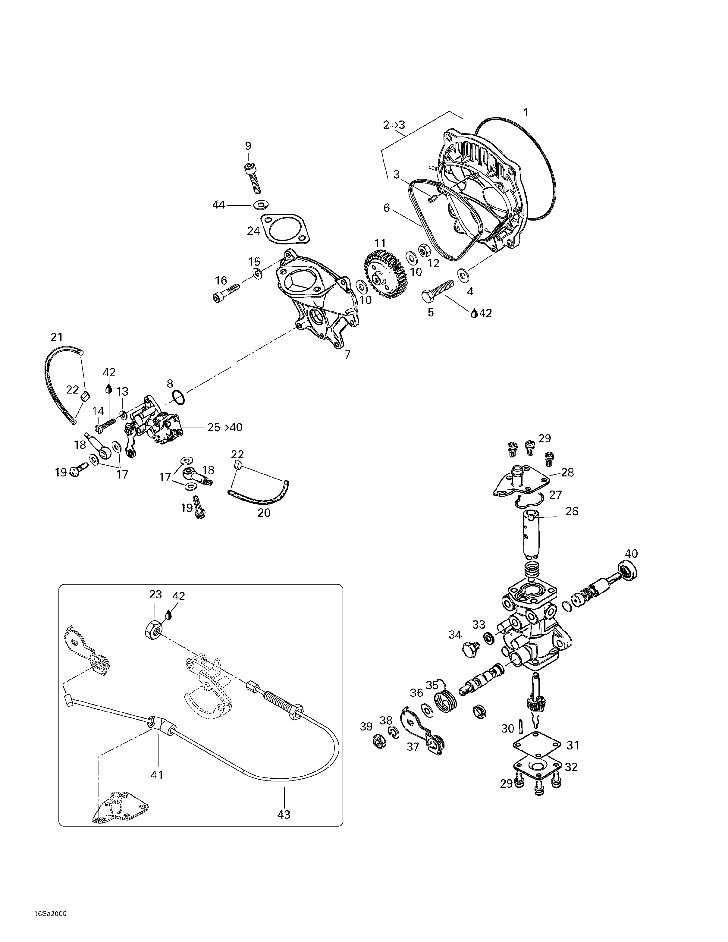 Схема узла: Oil Injection System, Oil Pump, Rotary Valve