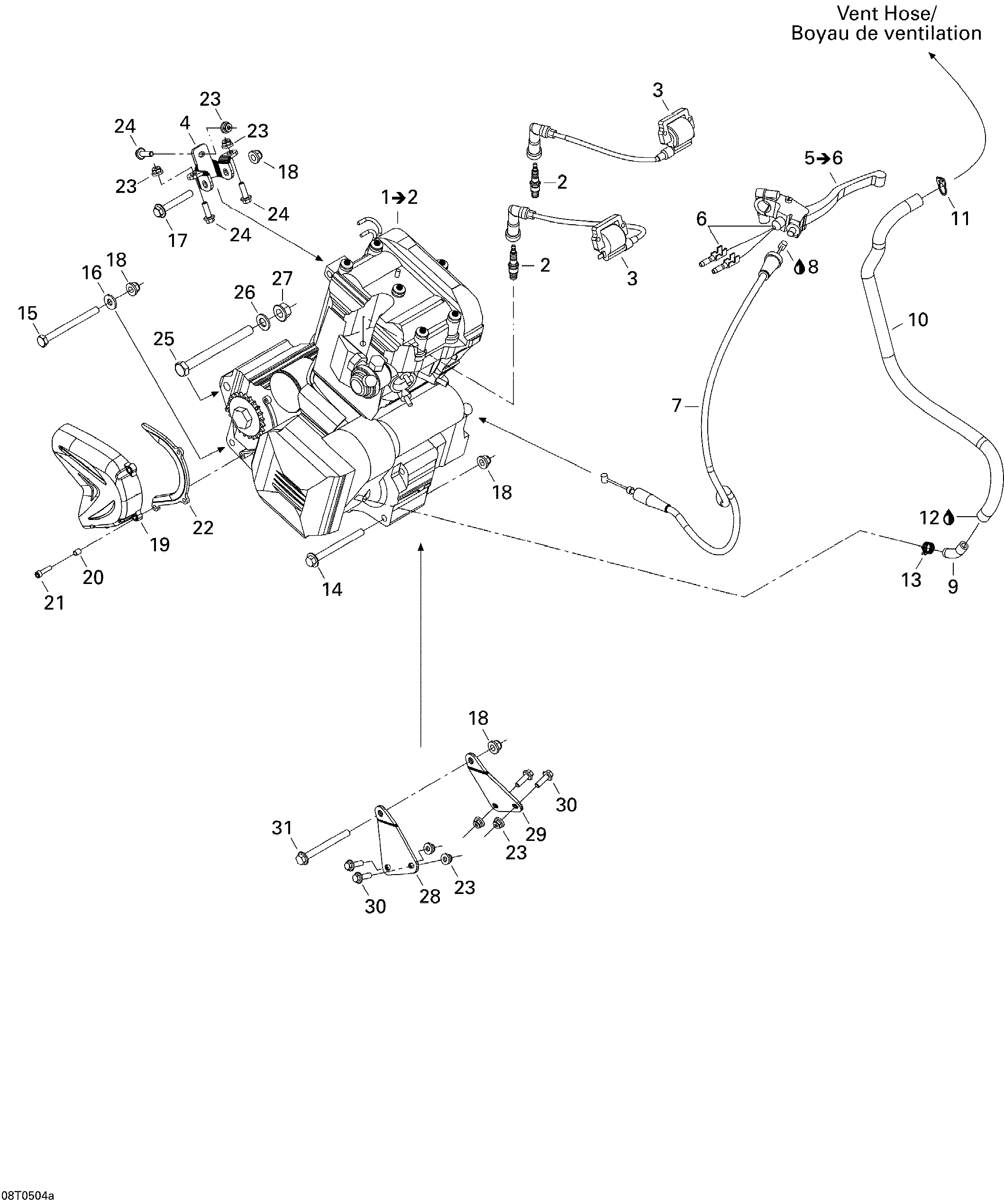 Схема узла: Engine And Engine Support 1