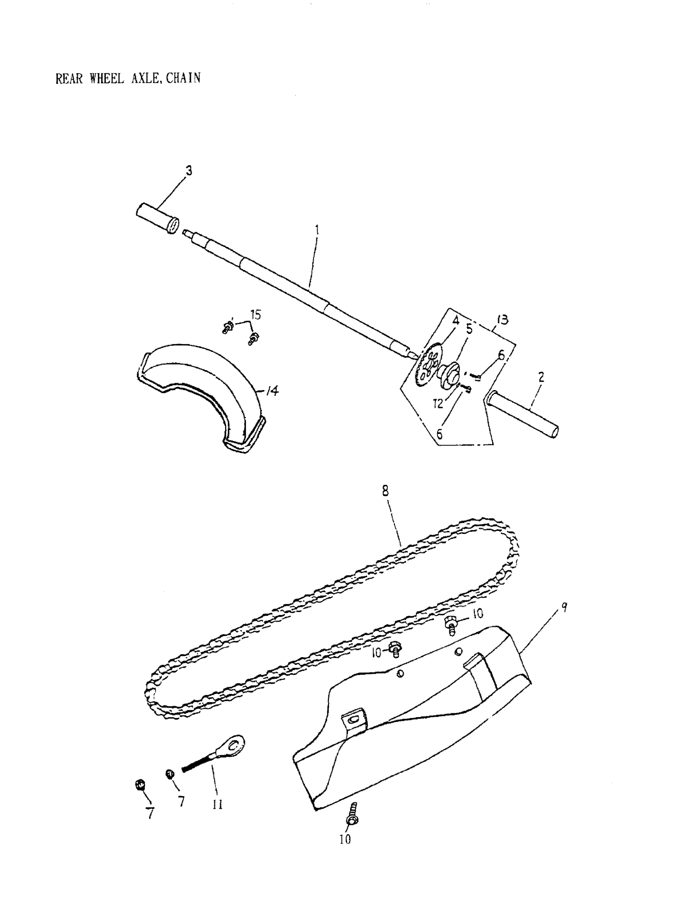 Схема узла: Rear Wheel Axle, Chain 172-26