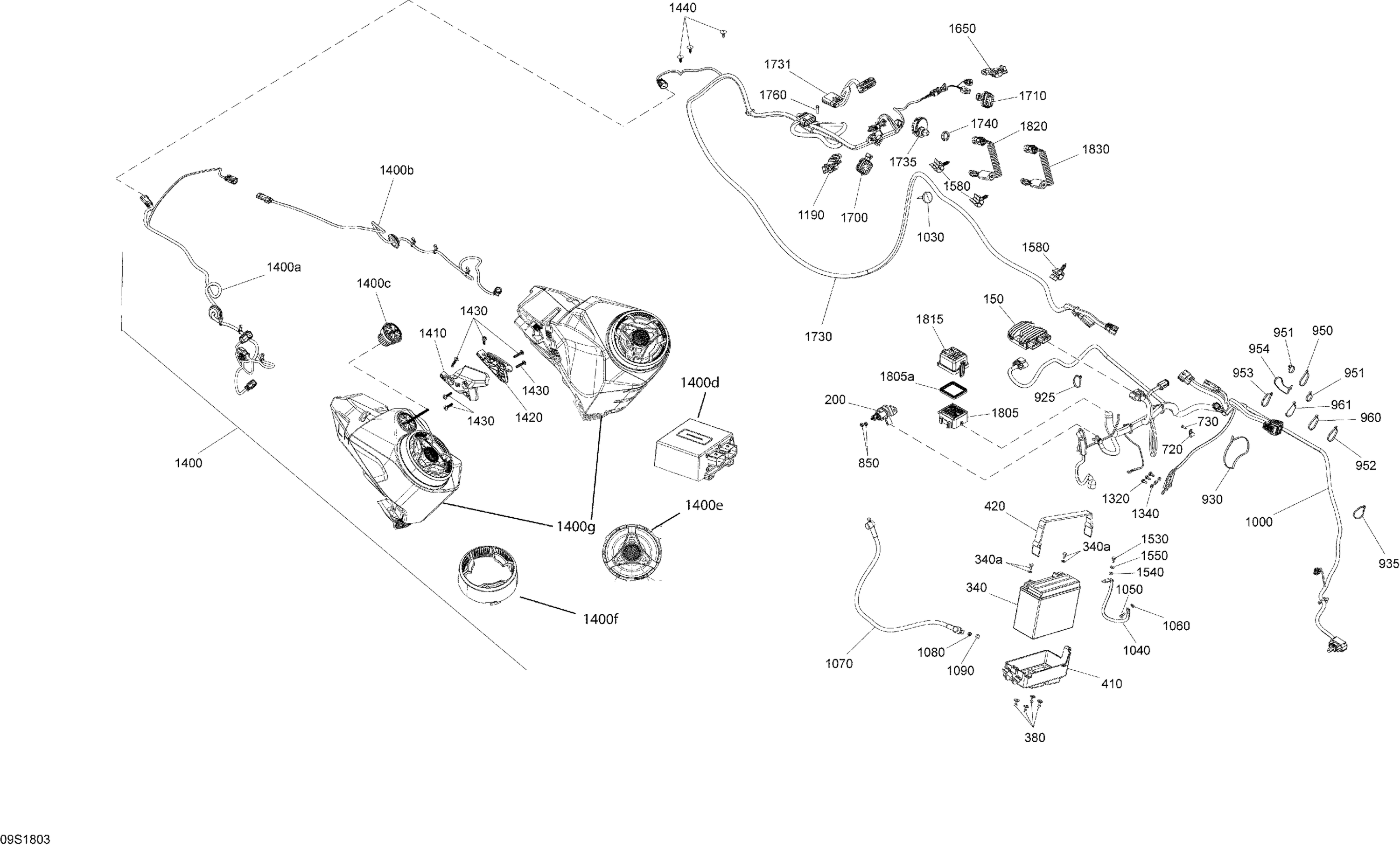 Схема узла: Electrical System Engine 1630 HO A Except Package LTD, X