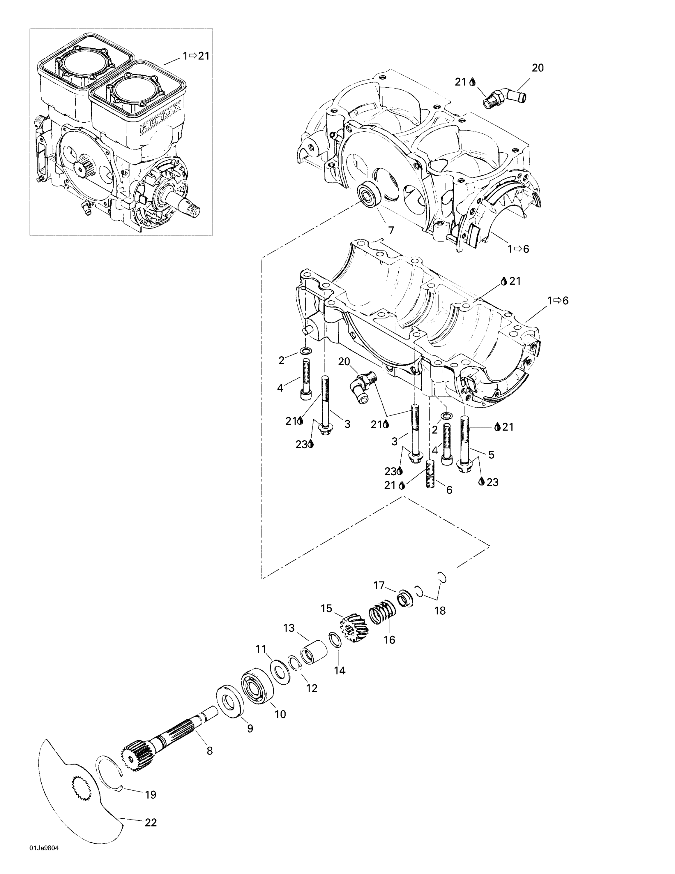 Crankcase, Rotary Valve