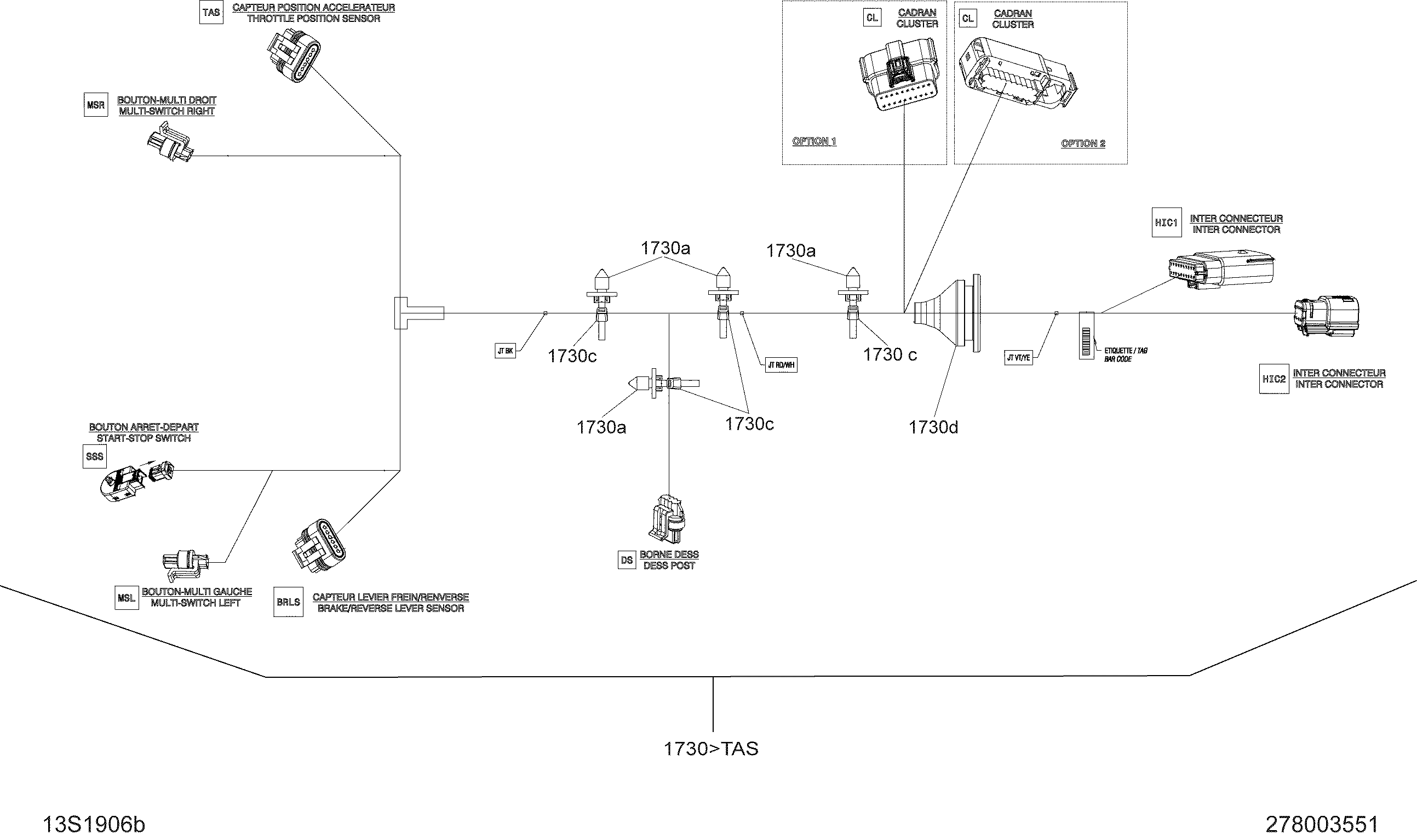 Схема узла: Steering Harness 278003551