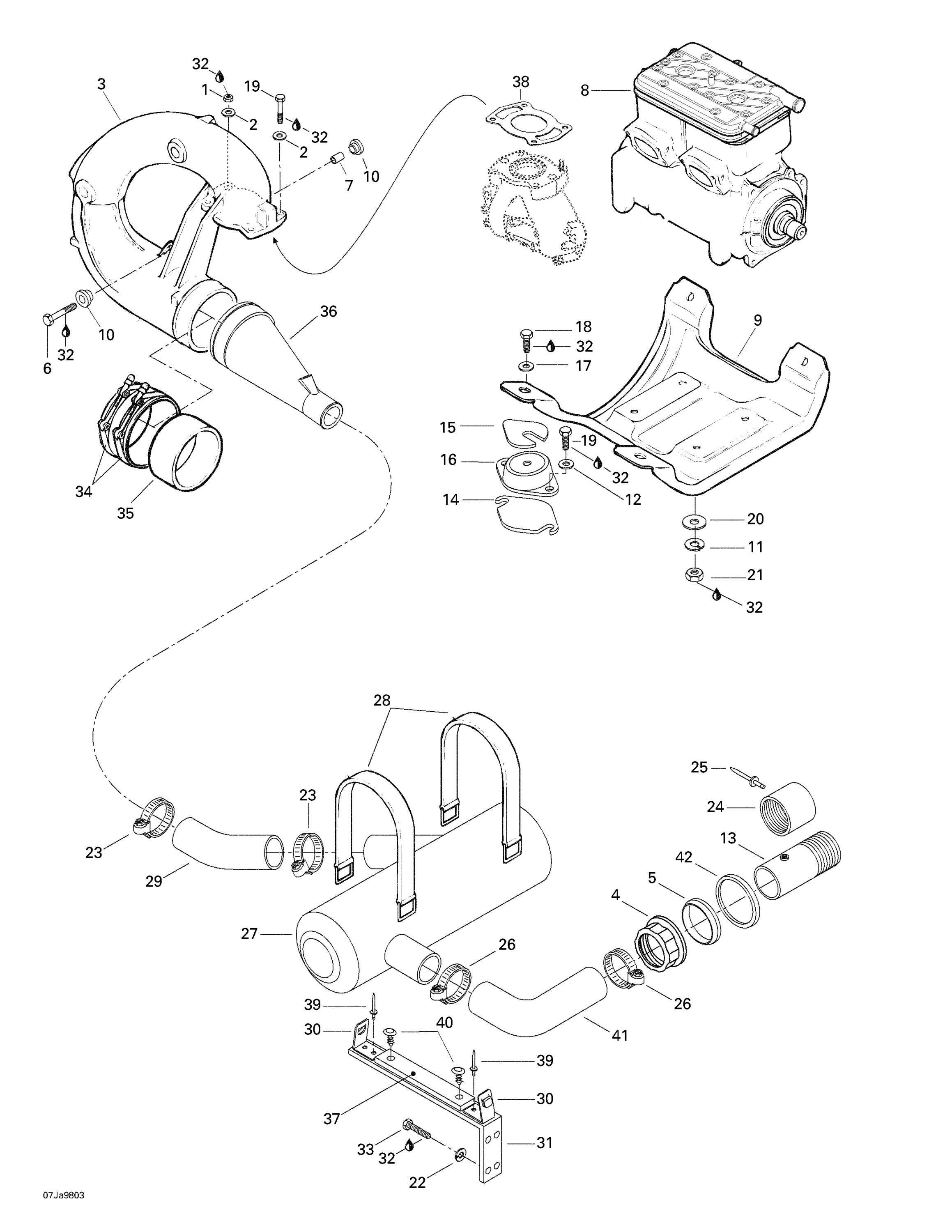 Engine Support And Muffler