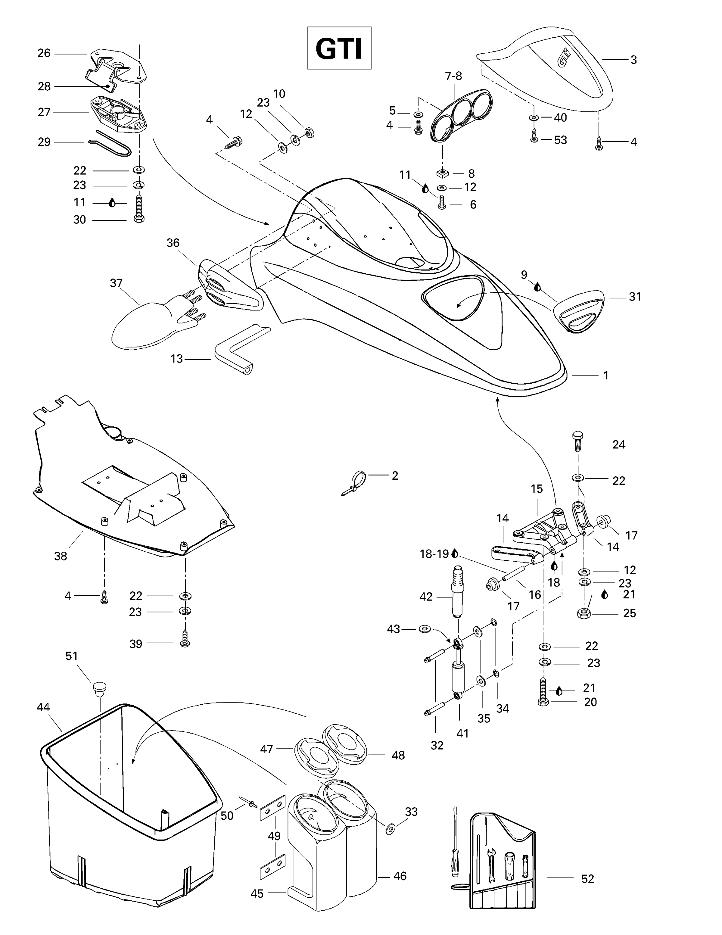 Схема узла: Front Storage Compartment (GTI)