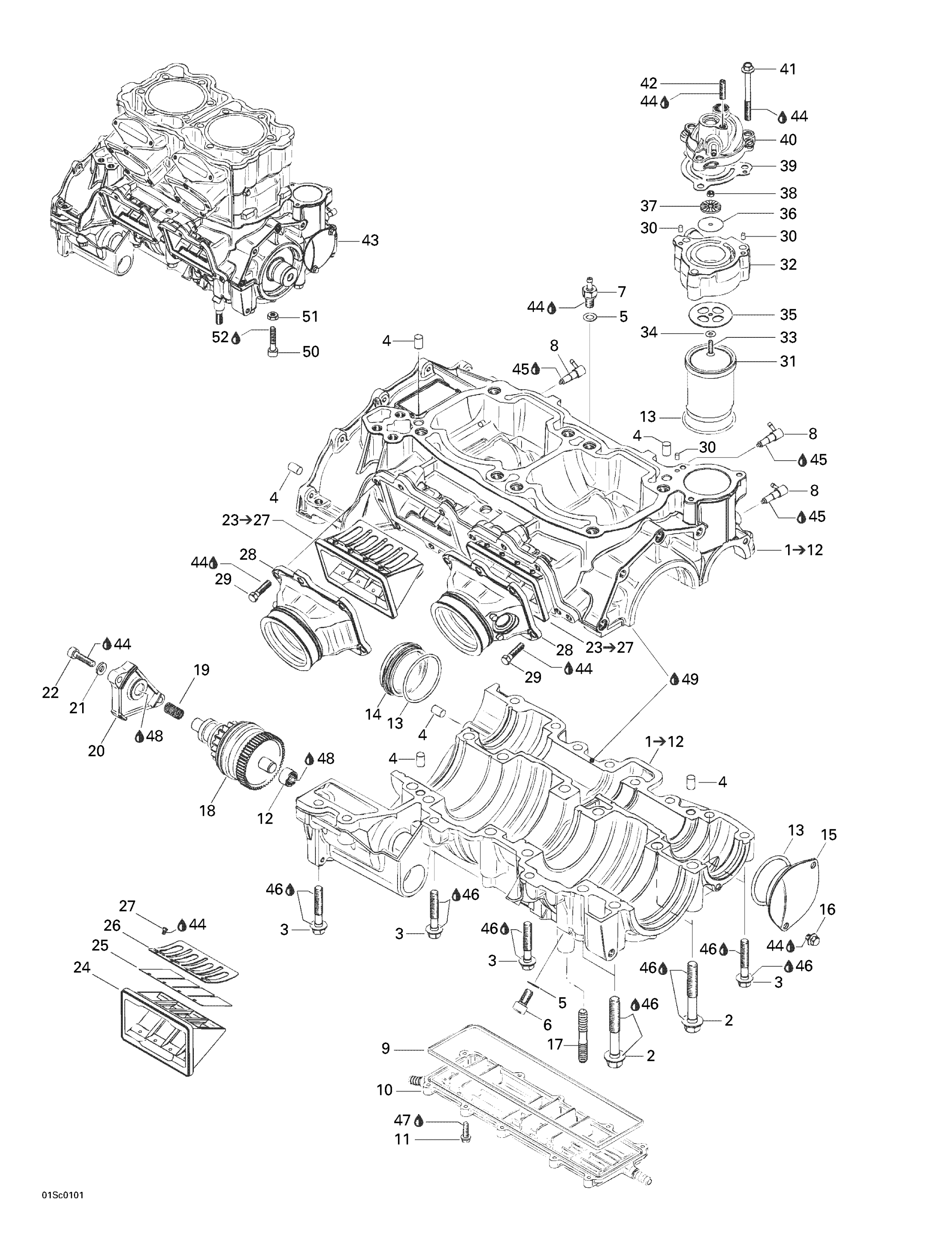 Схема узла: Crankcase