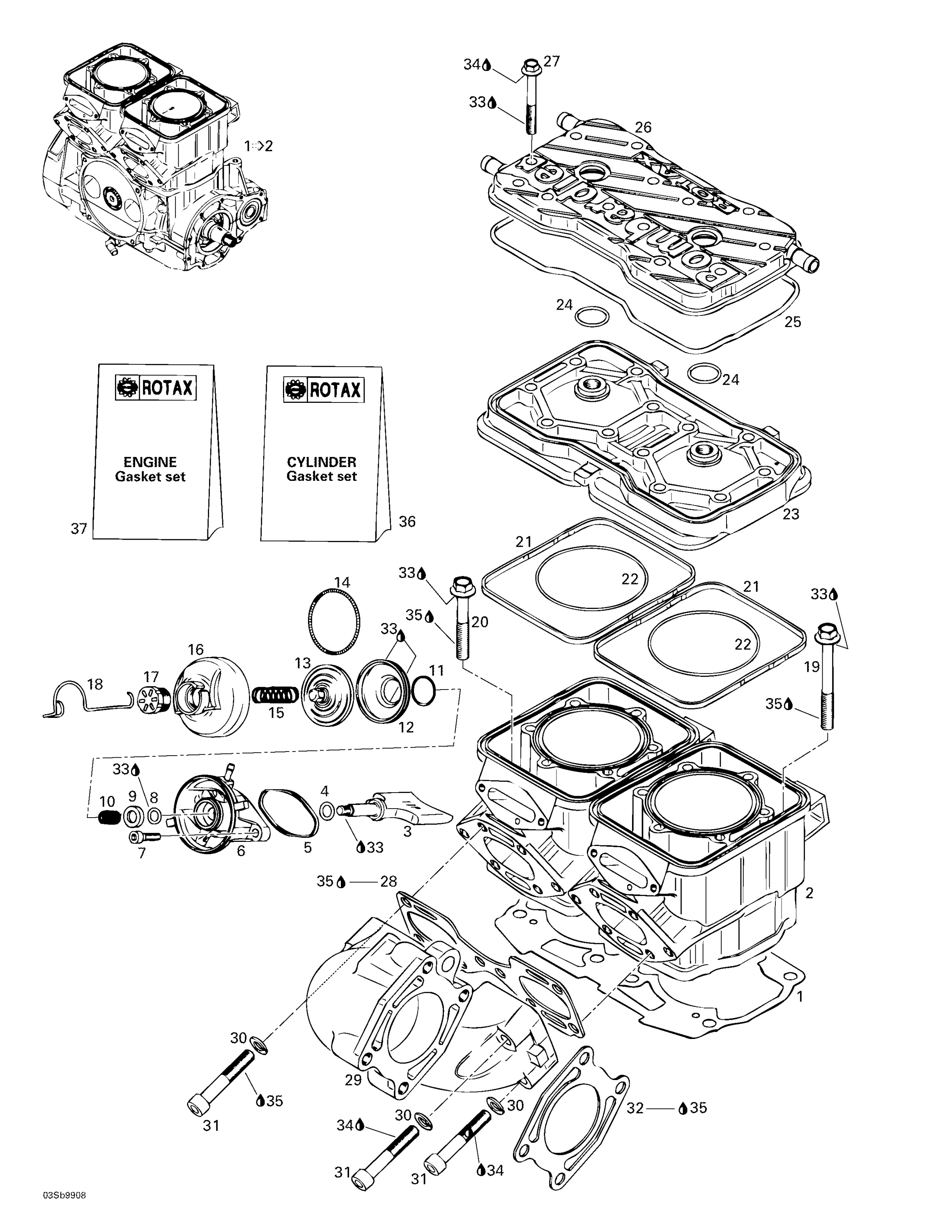 Схема узла: Cylinder, Exhaust Manifold