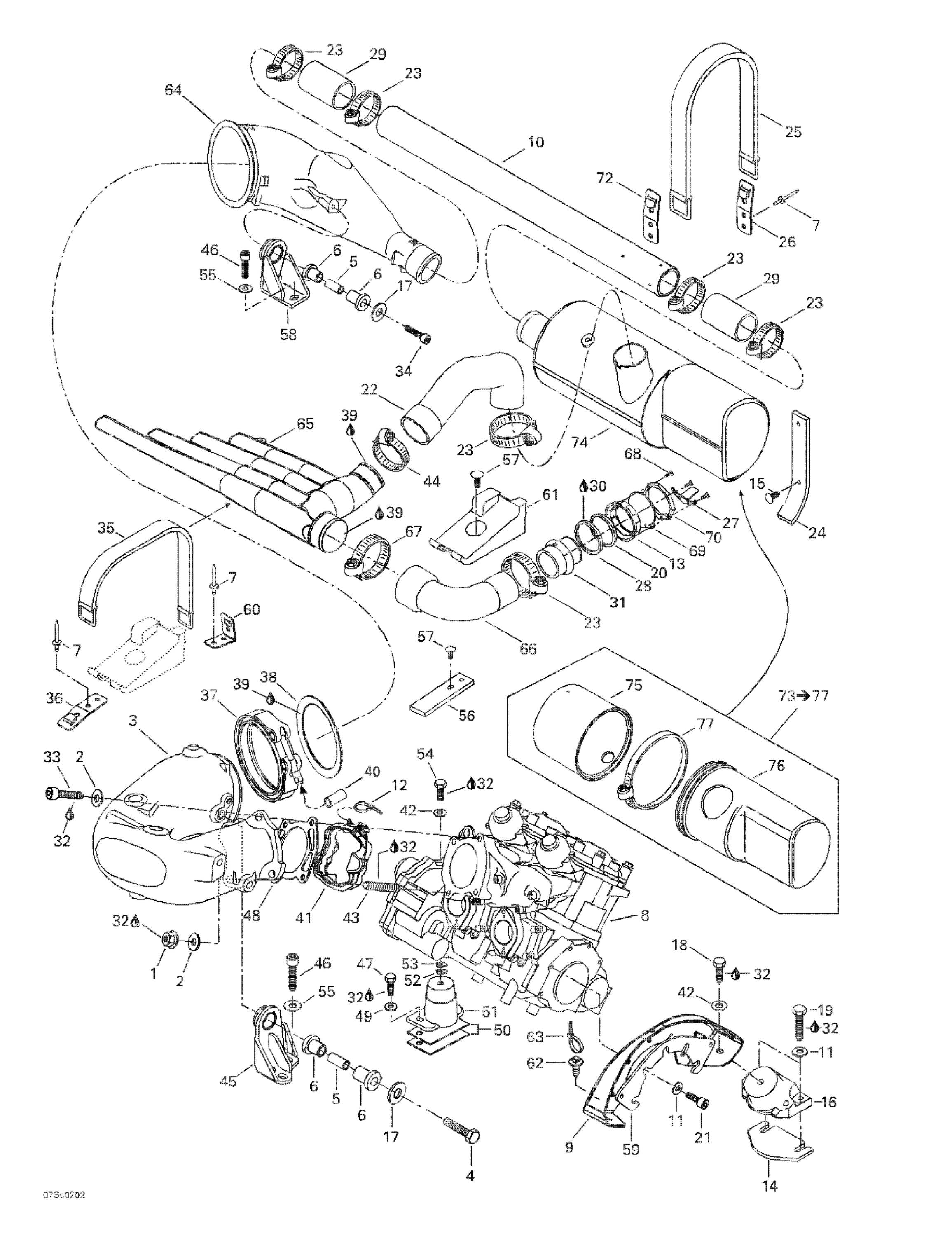 Схема узла: Engine Support And Muffler