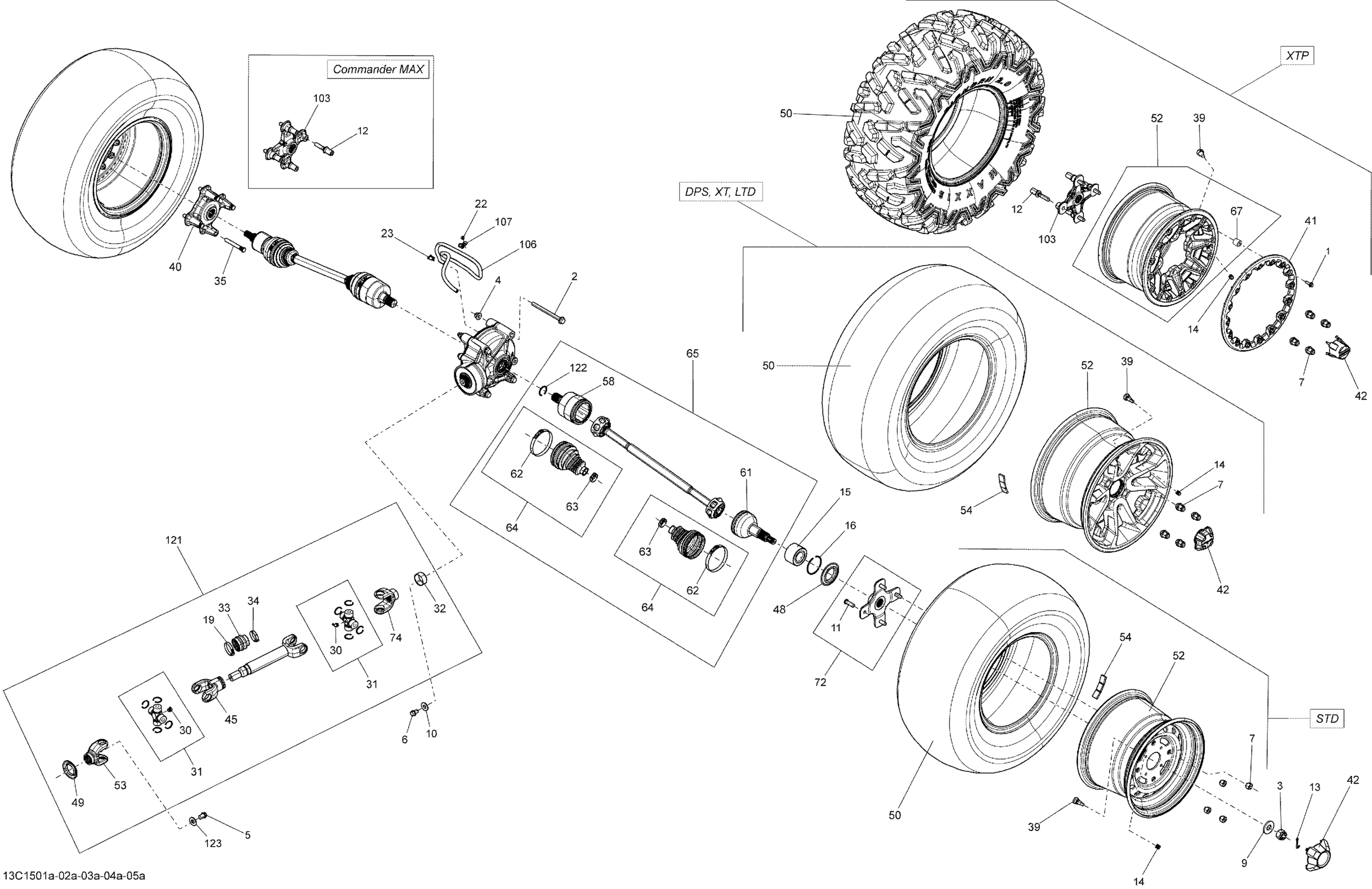 Схема узла: Drive System, Rear _13C1502a