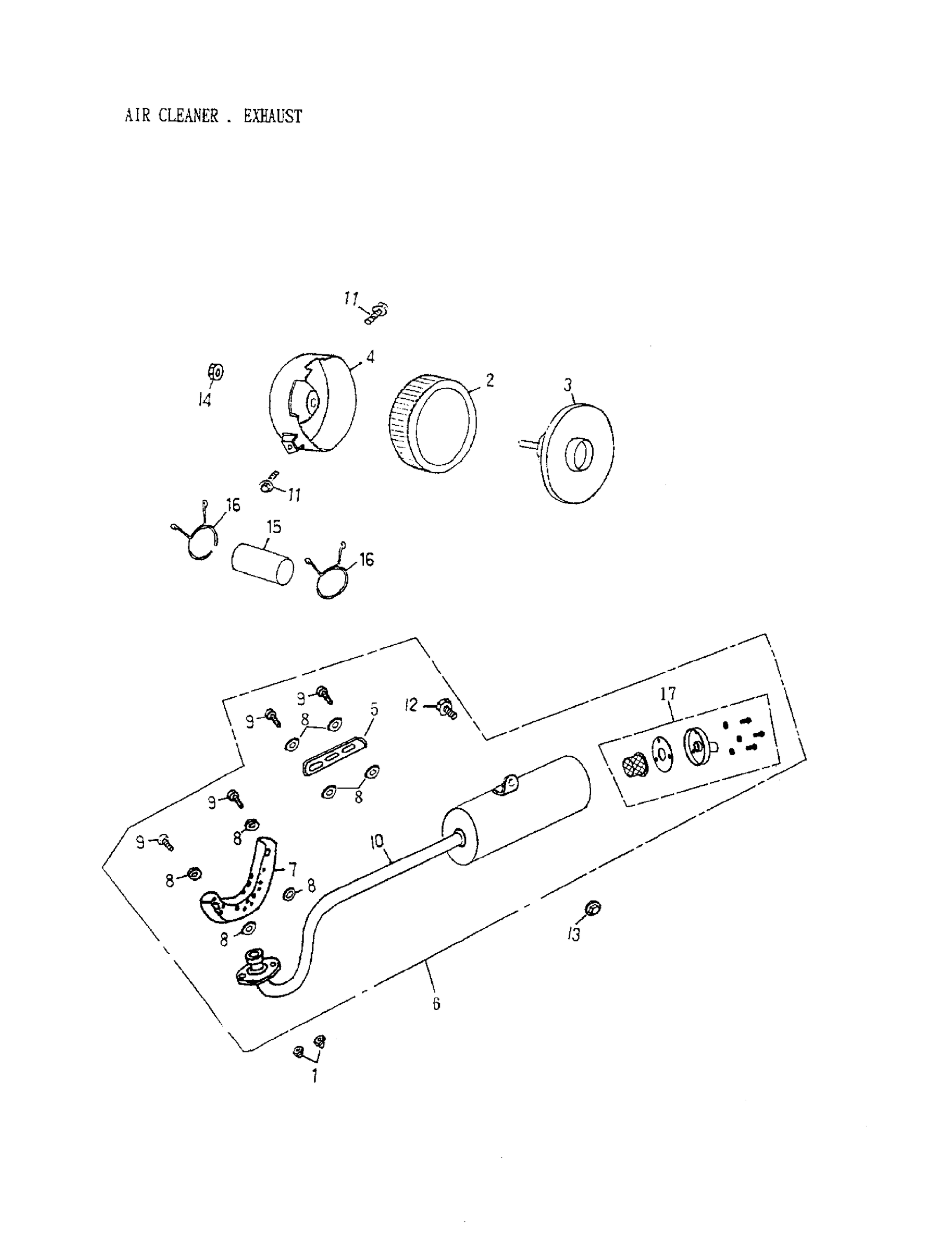 Схема узла: Air Cleaner, Exhaust (172-15)