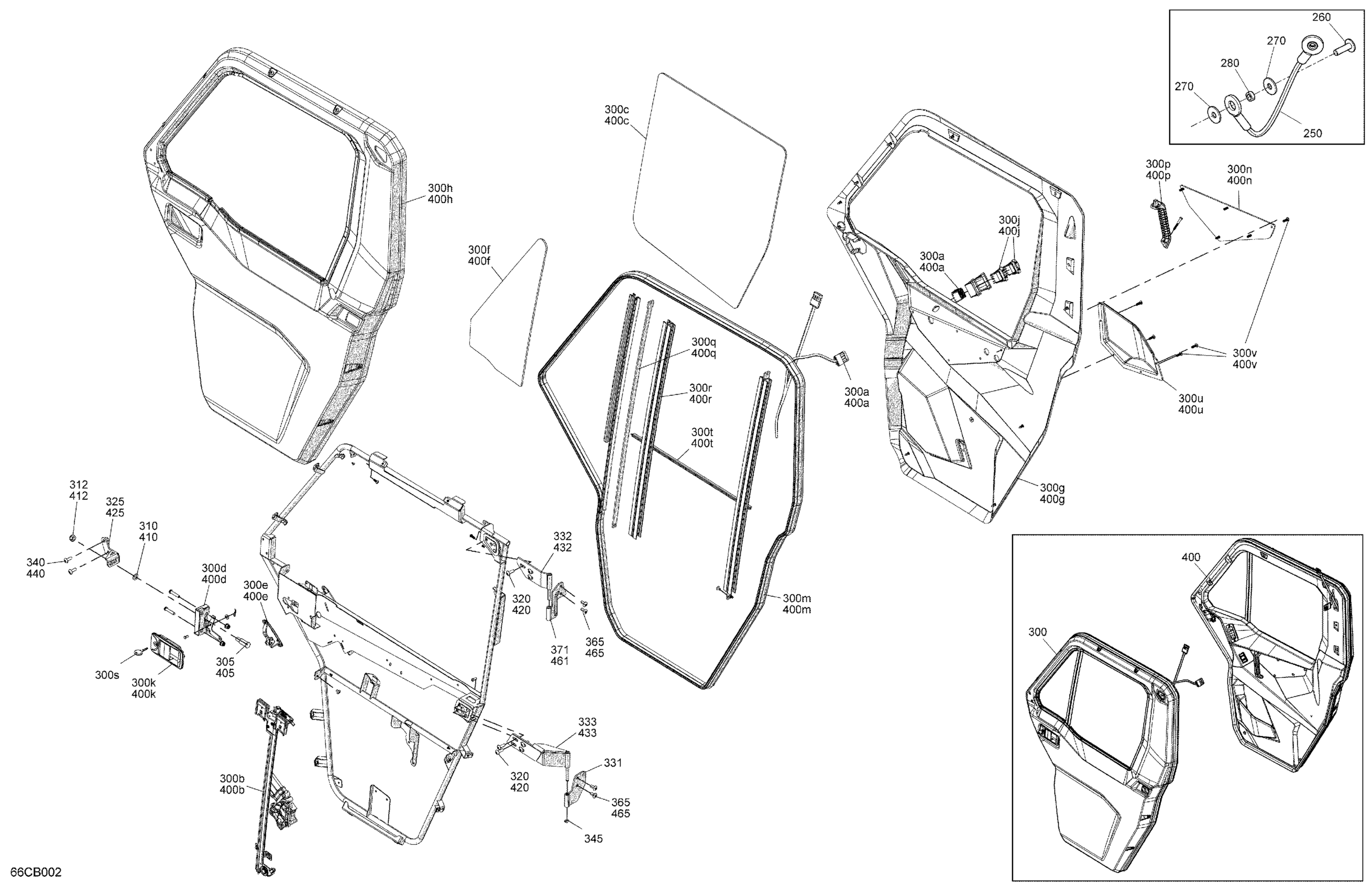 Схема узла: Enclosure Cab - Front Doors