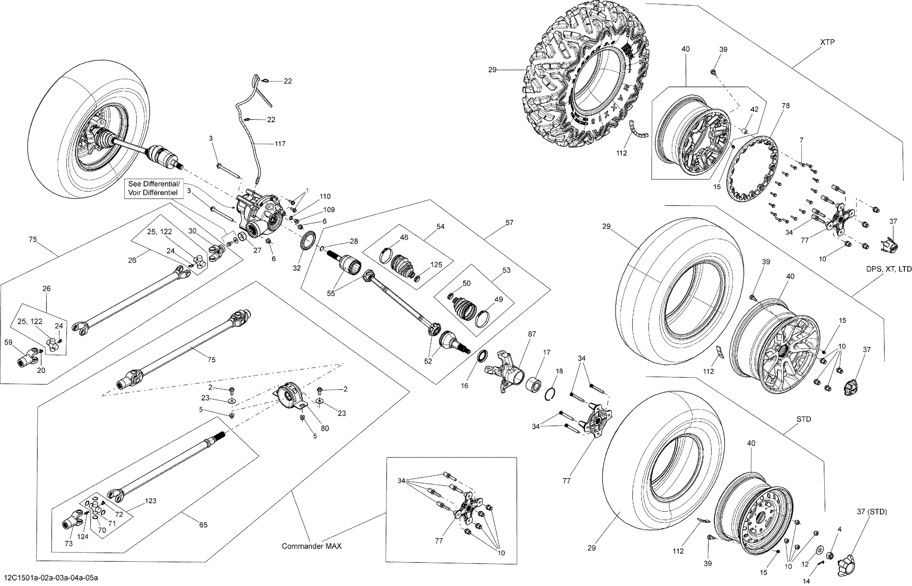 Схема узла: Drive System, Front _12C1504a