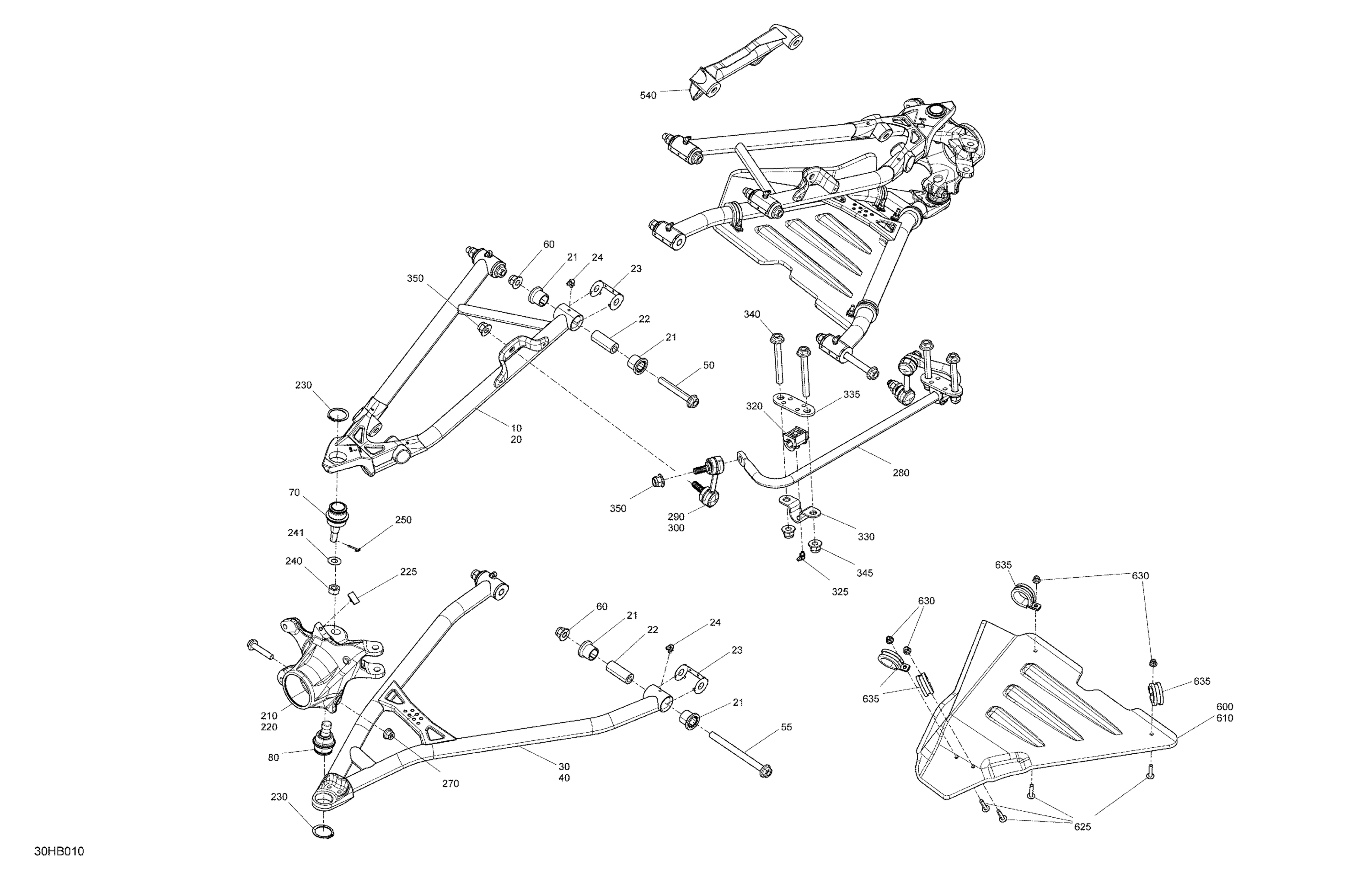 Схема узла: Suspension - Front Components - Width 64 inch