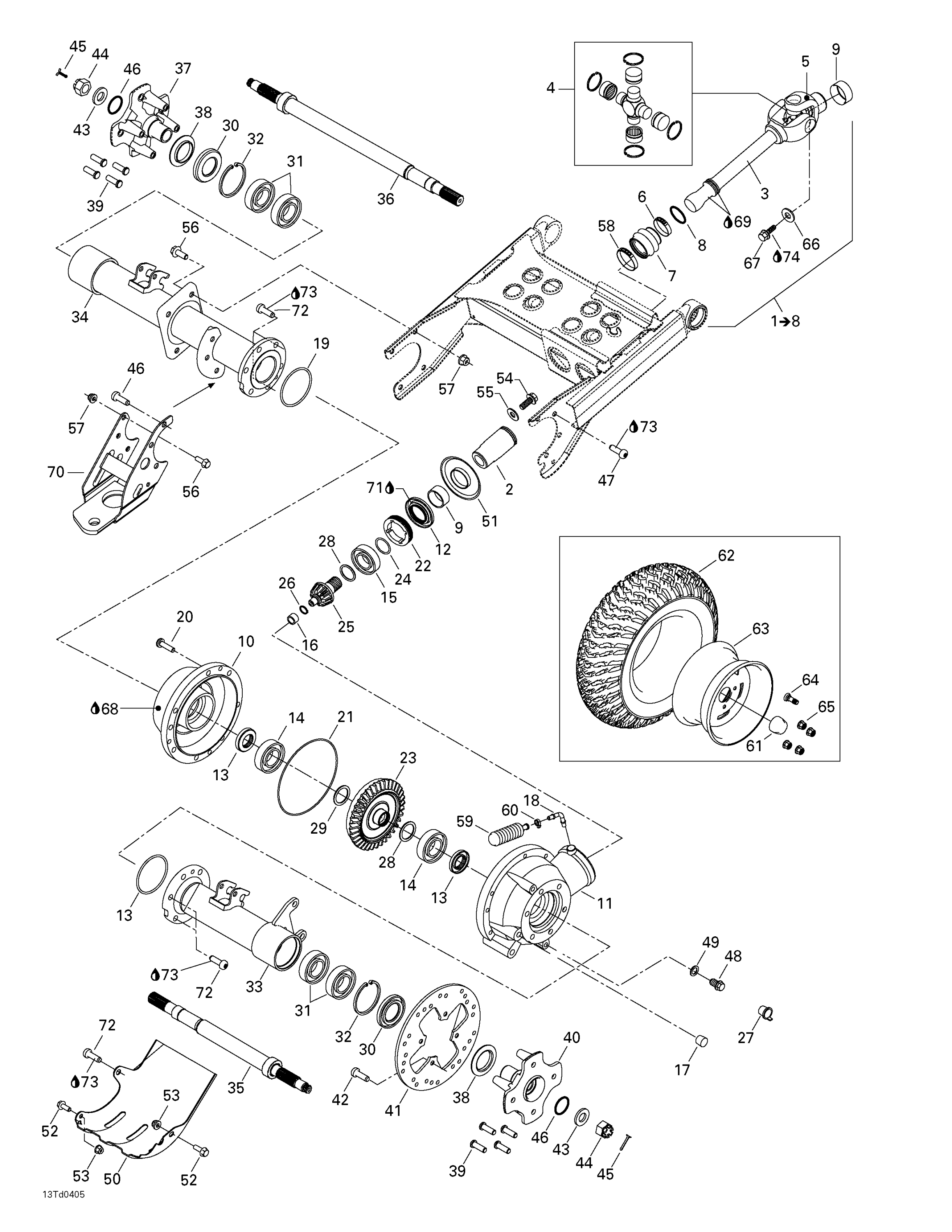Схема узла: Drive System, Rear