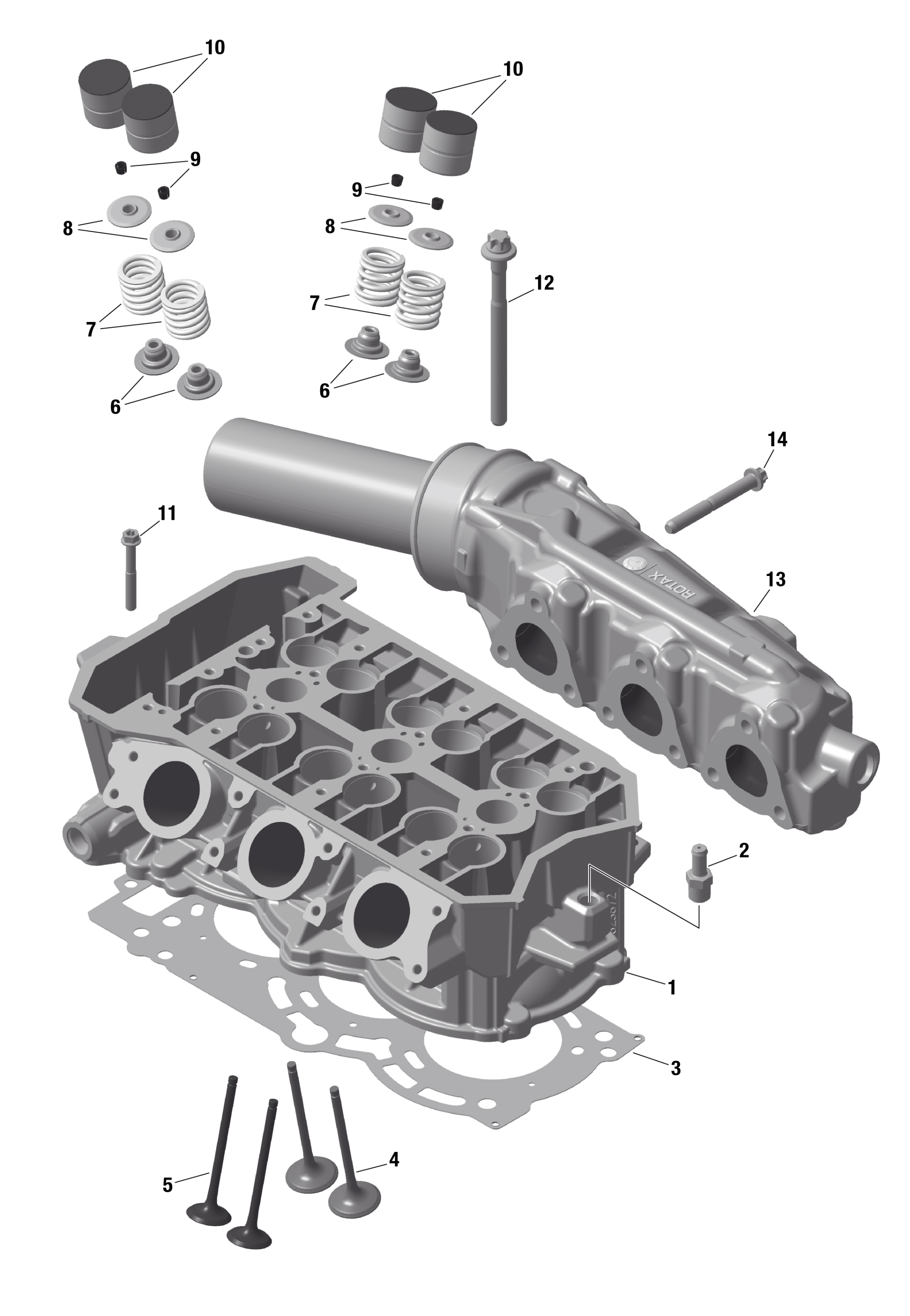 Rotax - Cylinder Head And Exhaust Manifold - 903 / Built up to Nov 5