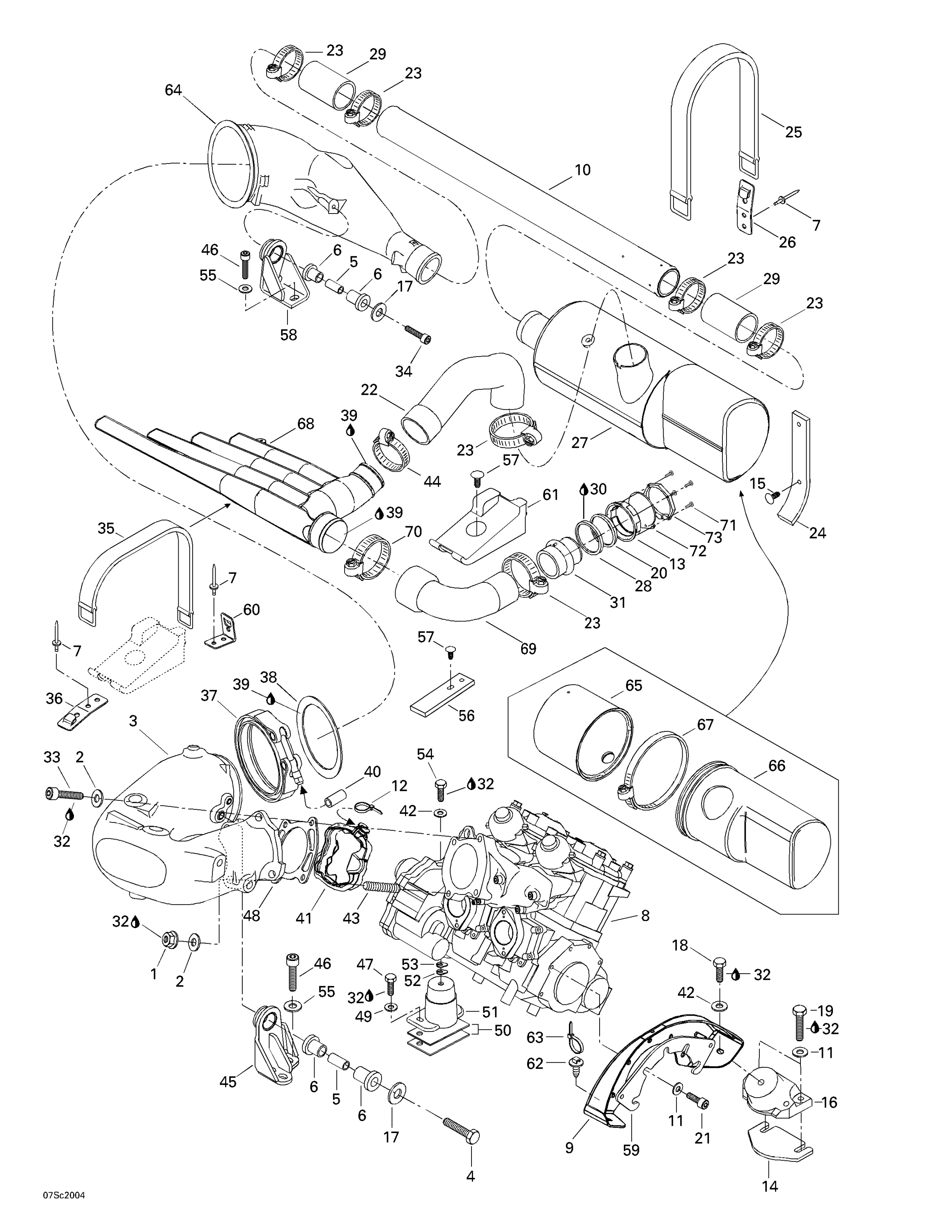 Схема узла: Engine Support And Muffler