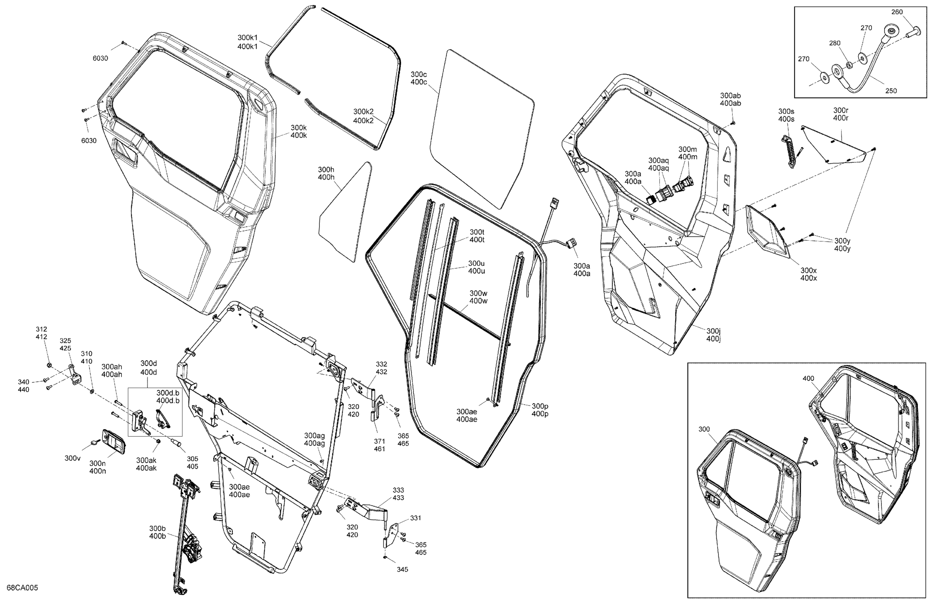 Схема узла: Body - Doors - Front Section