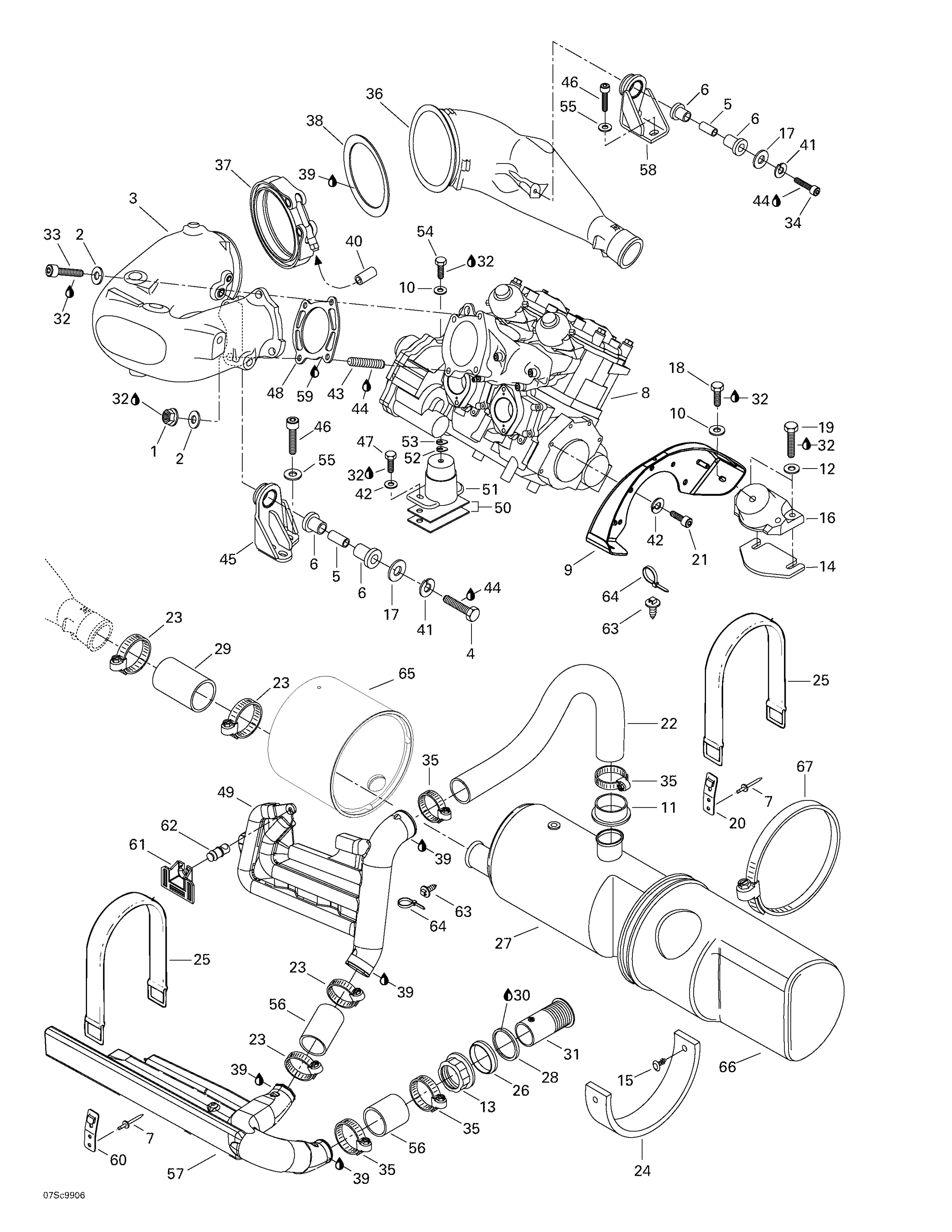 Схема узла: Engine Support And Muffler