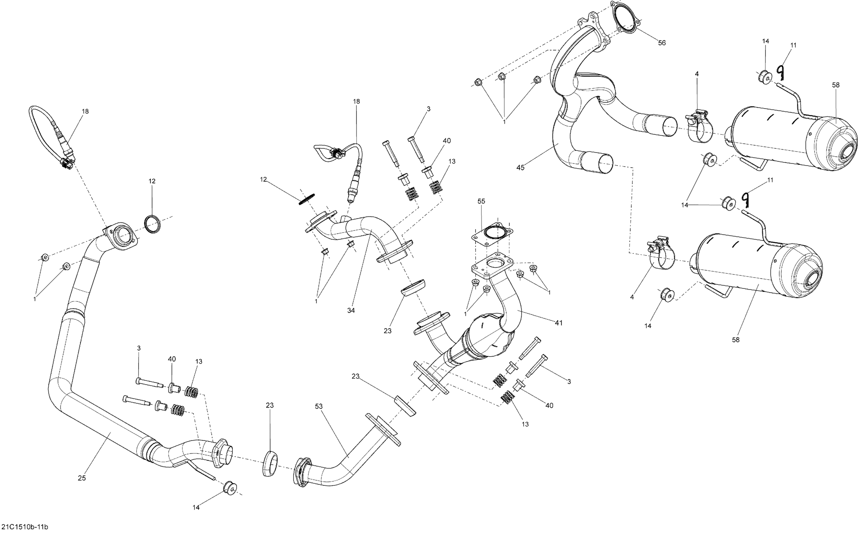 Схема узла: Exhaust System _Turbo_21C1511b