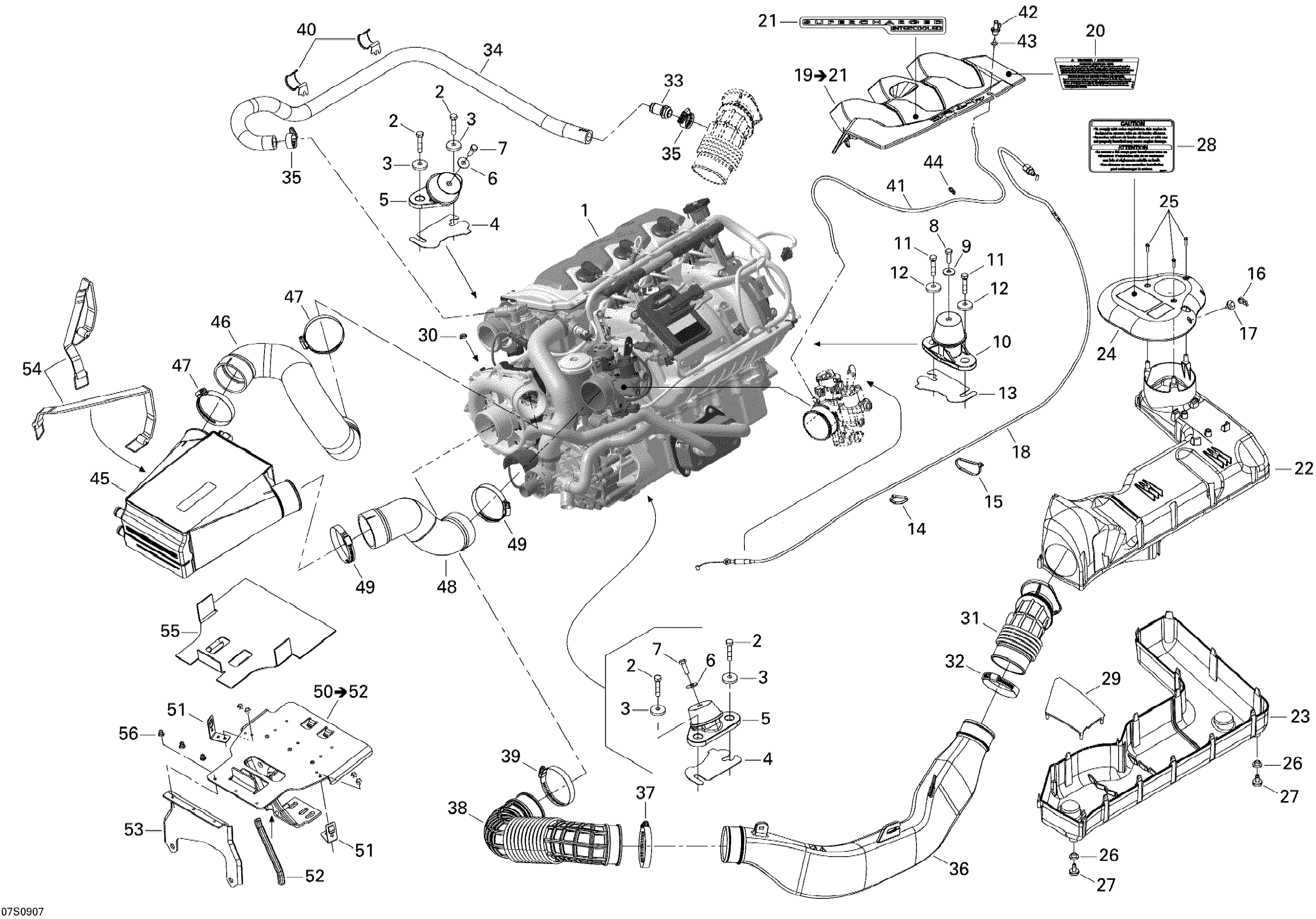Схема узла: Engine And Air Intake Silencer