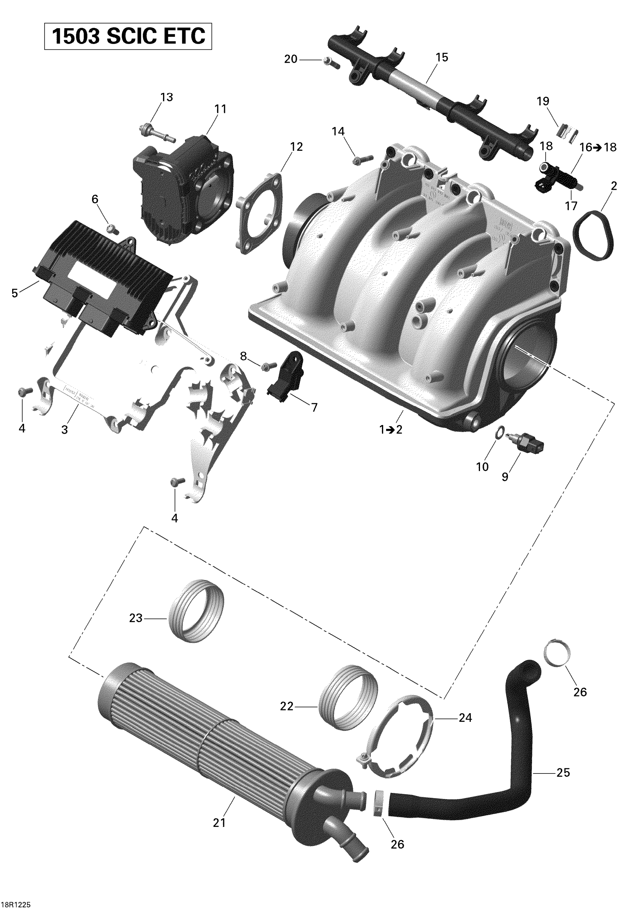 Air Intake Manifold And Throttle Body Sea-Doo Boats