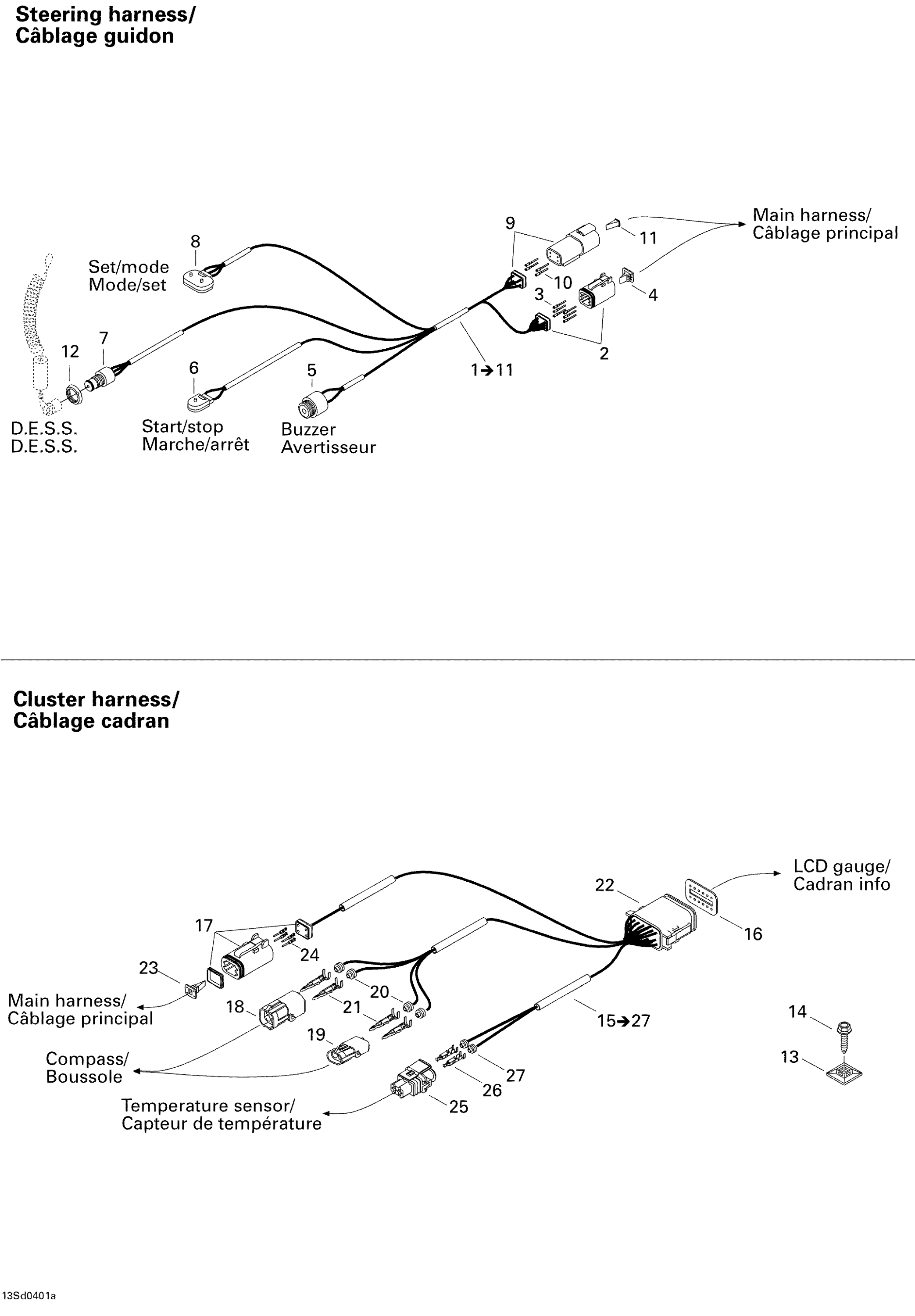 Схема узла: Steering And Cluster Harness