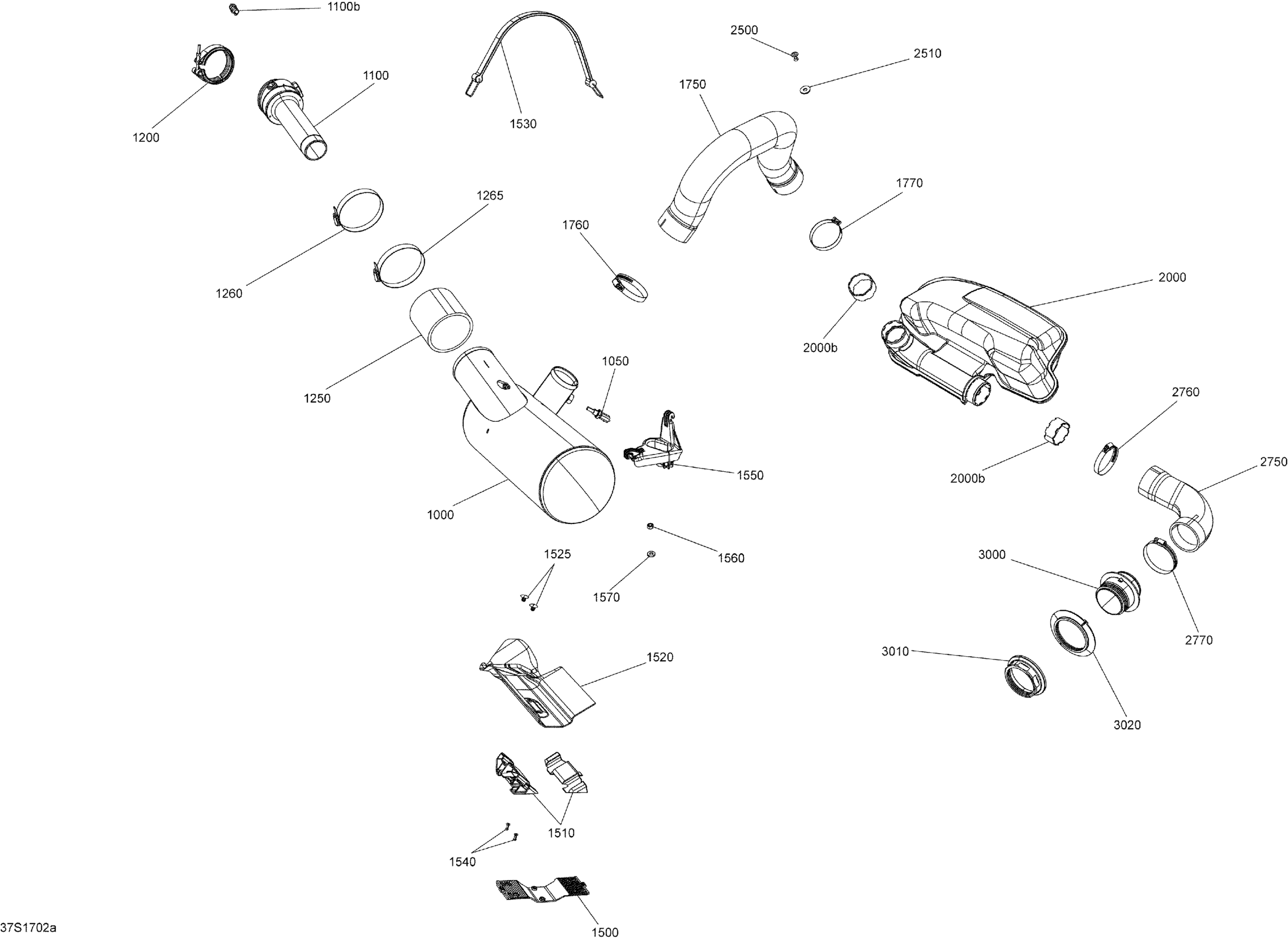 Схема узла: Exhaust System - Model with Suspension