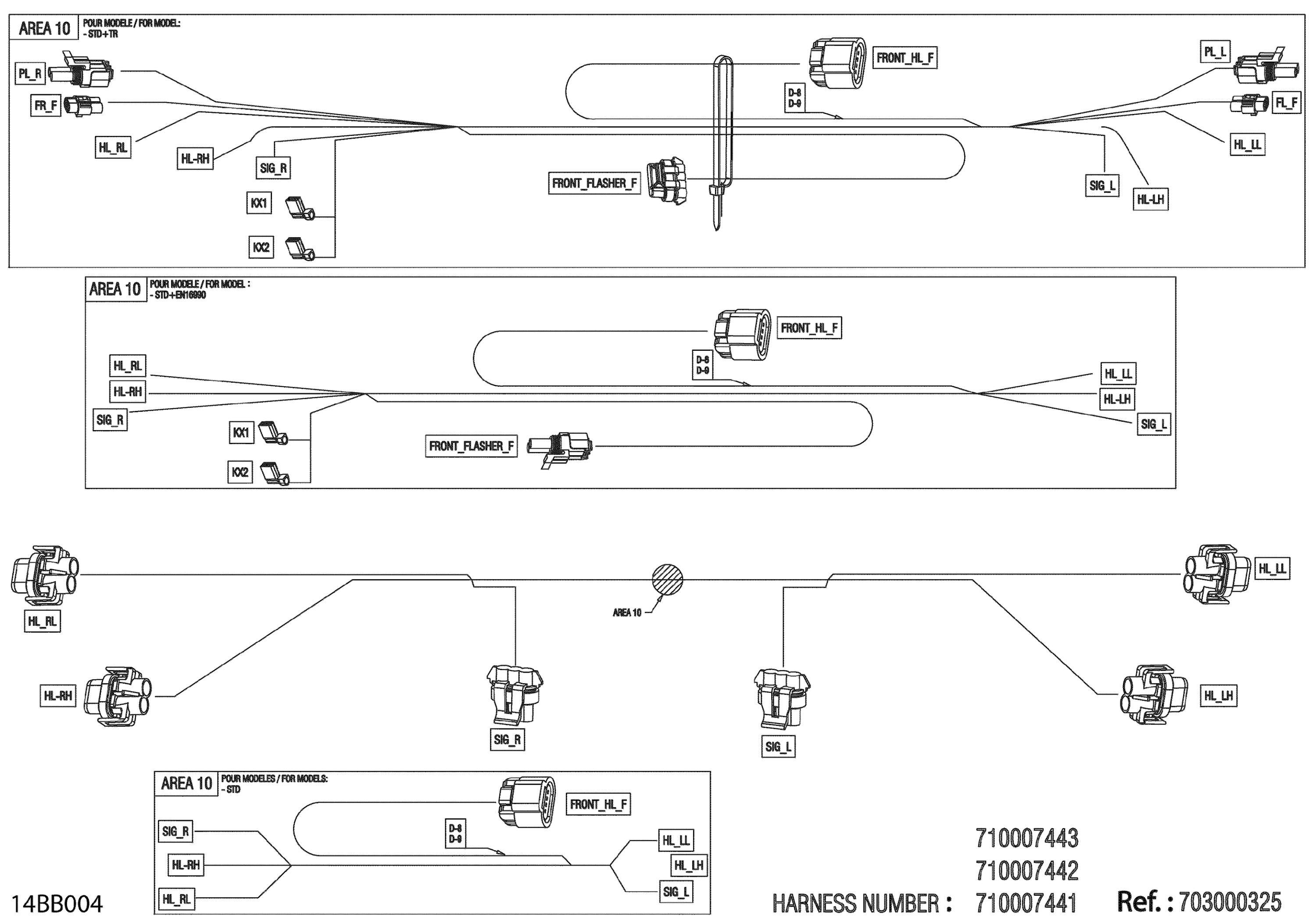 Electric - Front Wiring Harness - Model with ABS