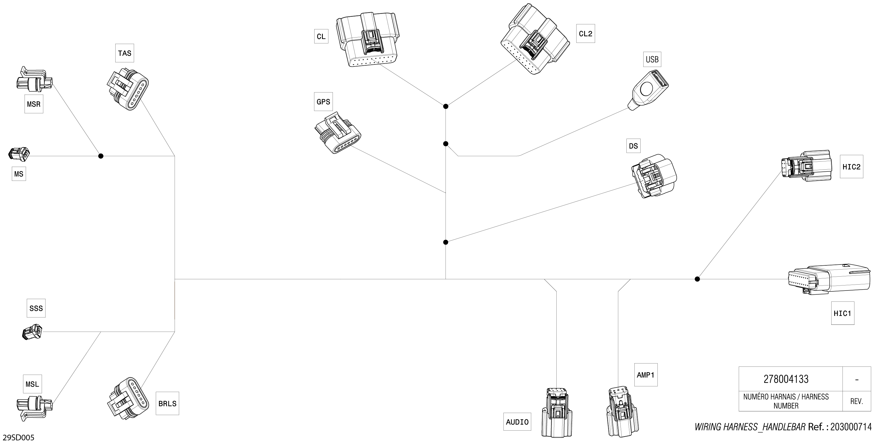 Схема узла: Electric - Steering Wiring Harness - 278004133