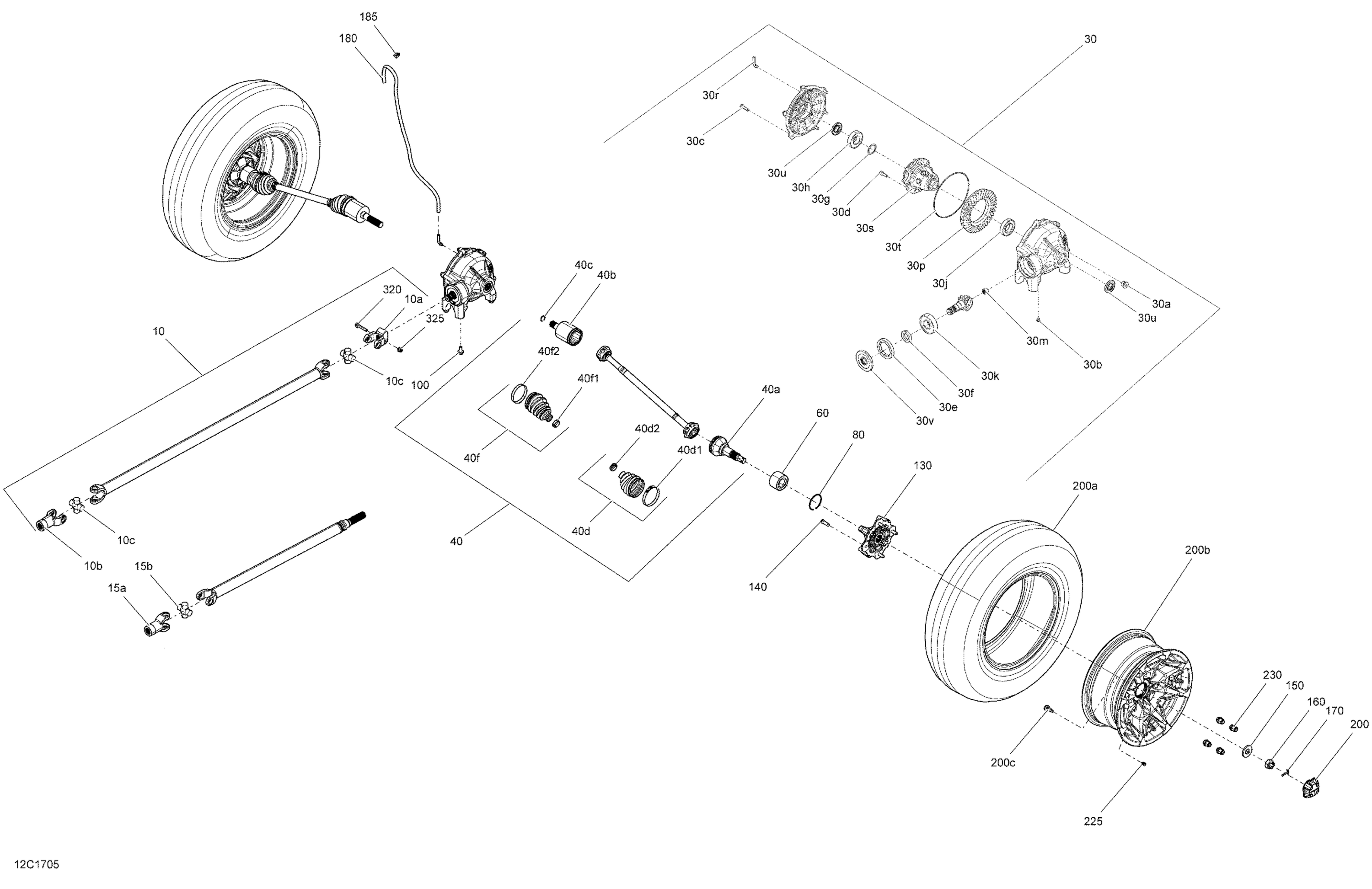 Схема узла: Drive System, Front - All Models