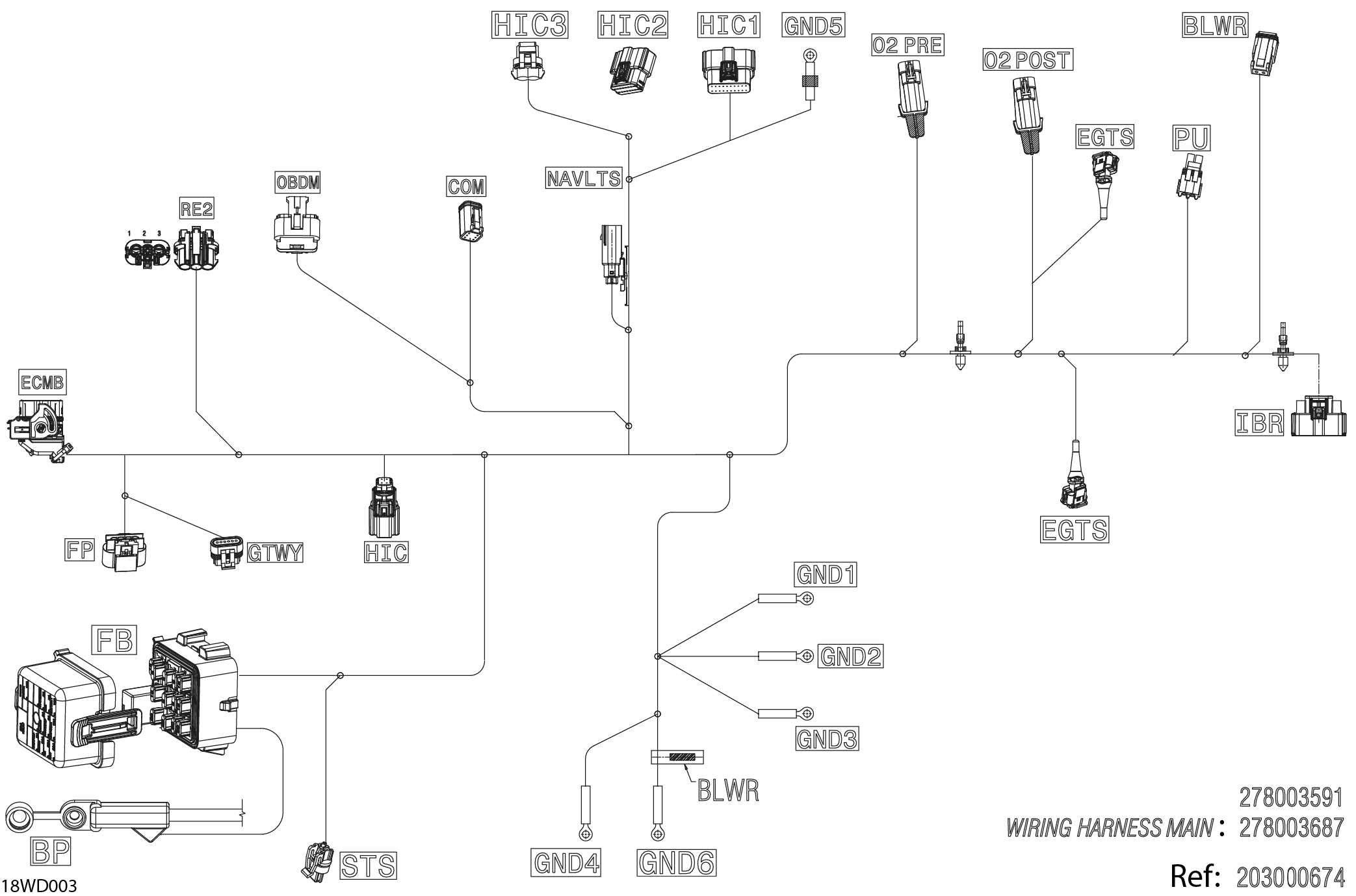 Схема узла: Electric - Main Harness - 278004245