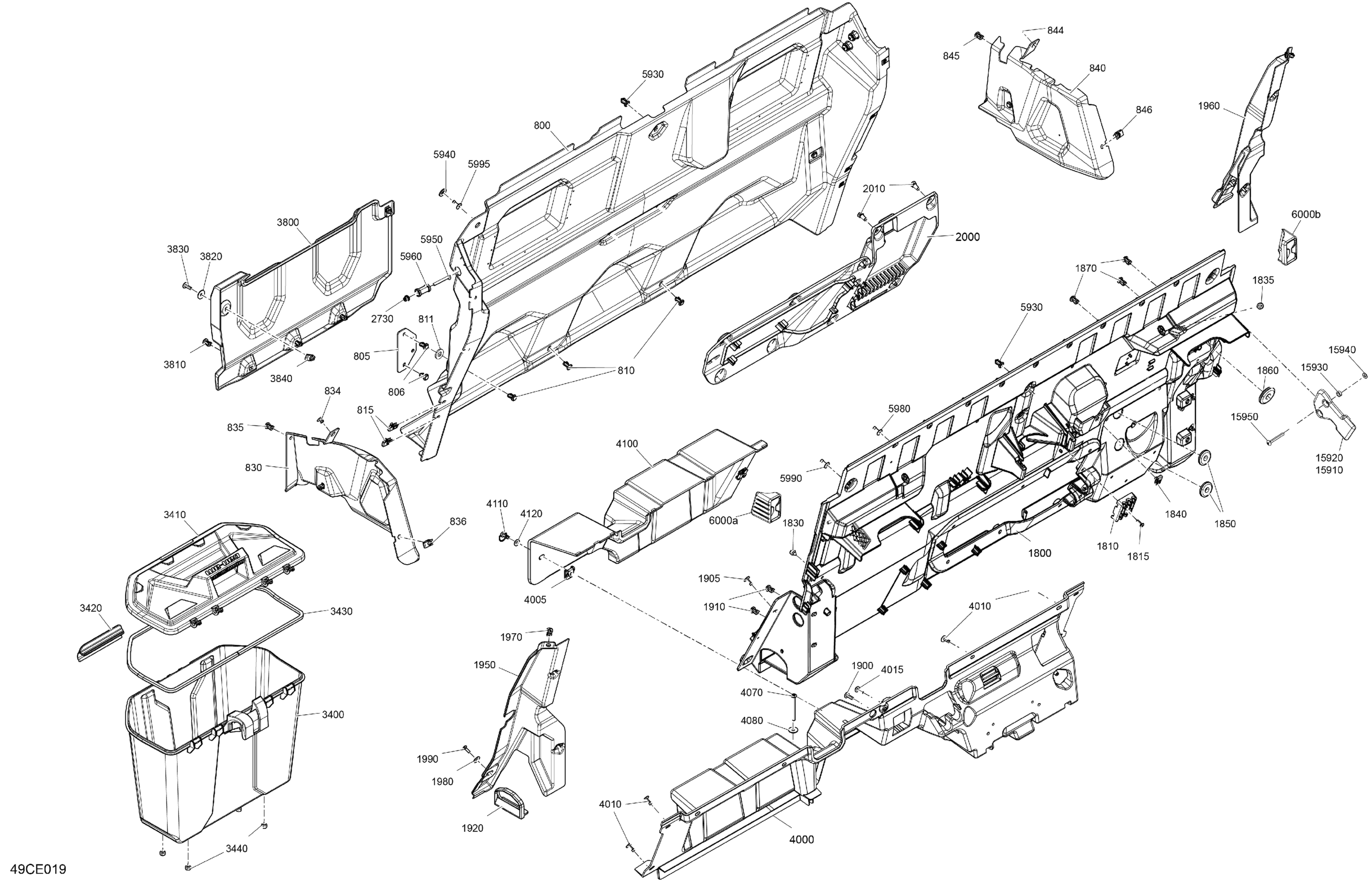 Схема узла: Cab Interior - Back Wall