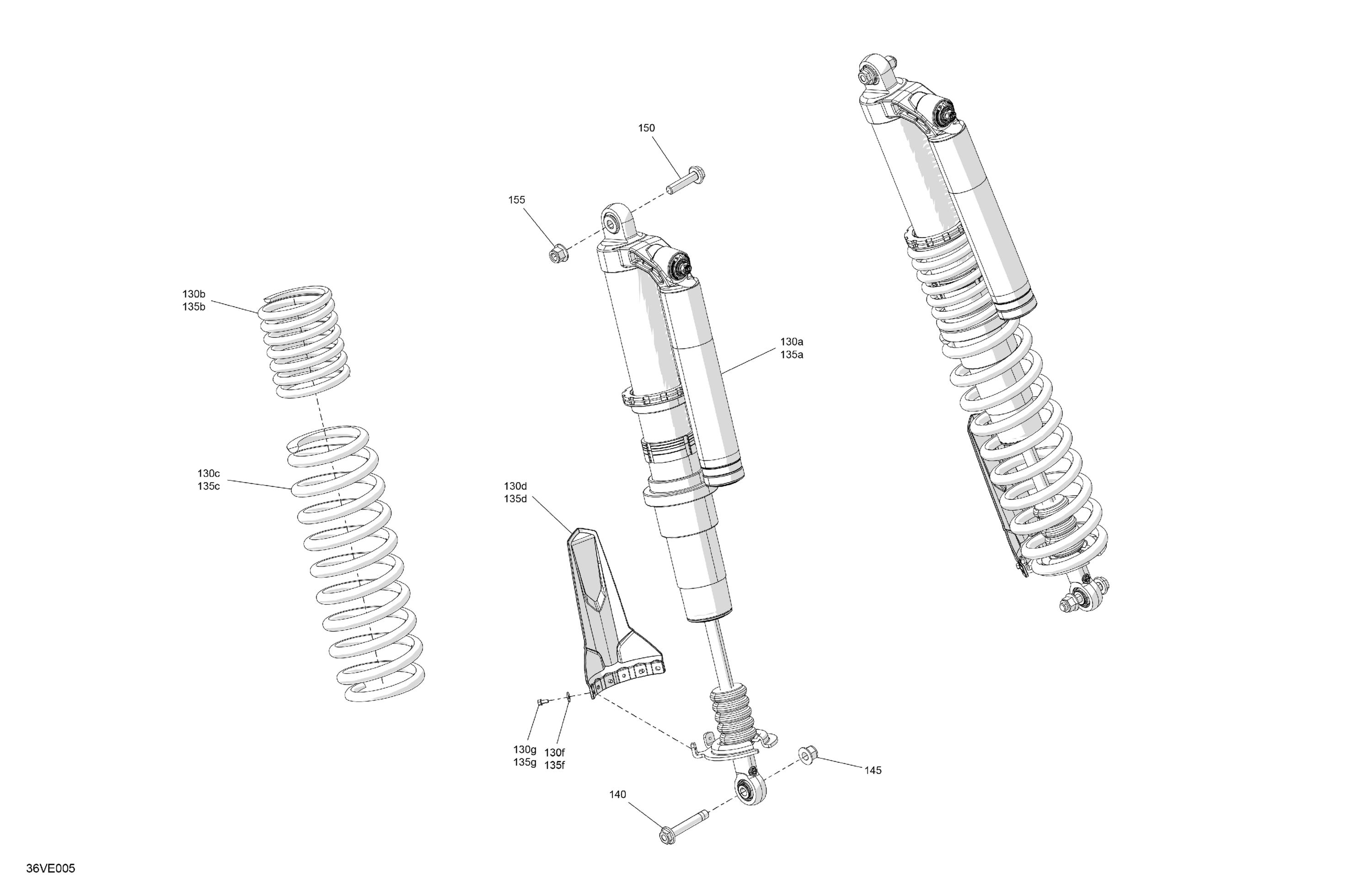 Схема узла: Suspension - Rear Shocks