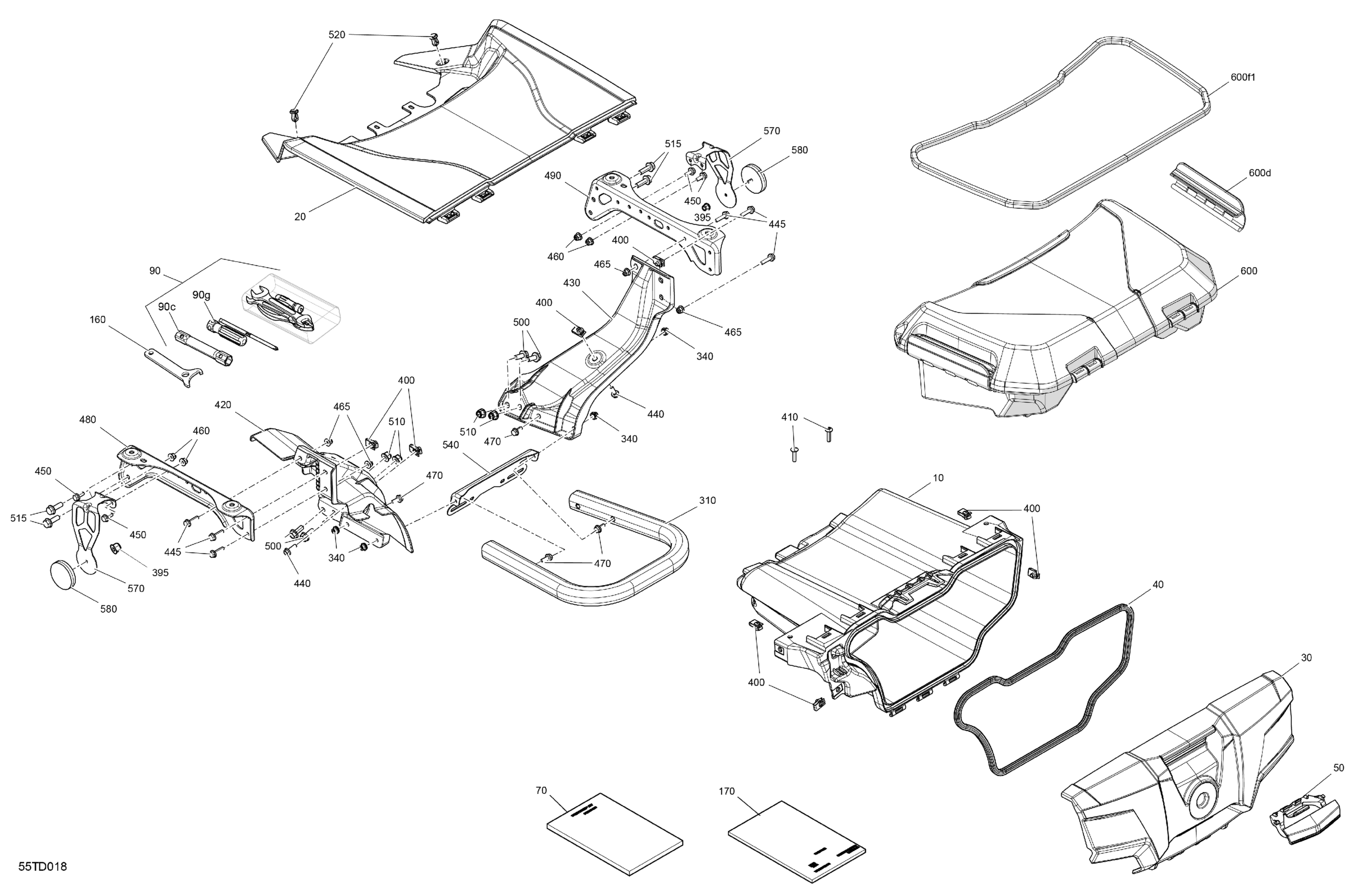 Схема узла: Body - Front Storage Tray