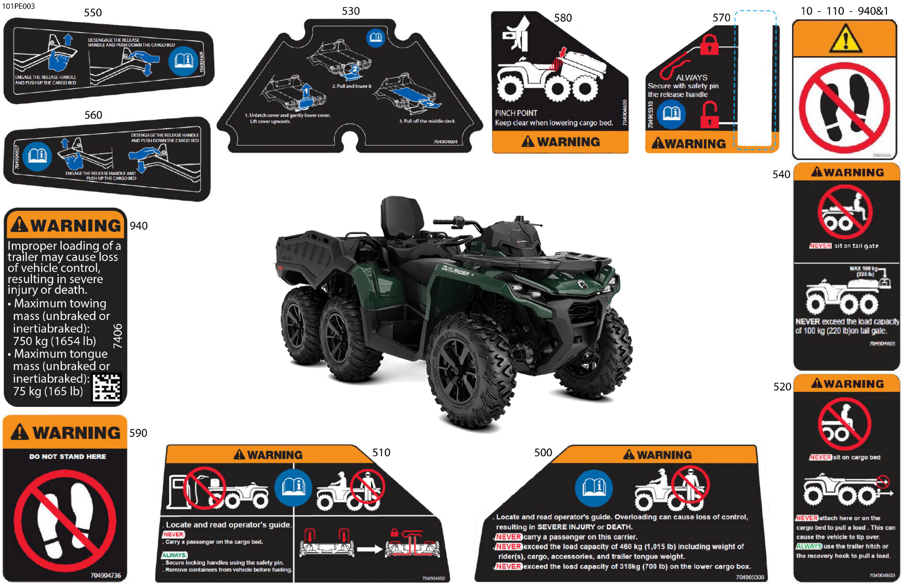 Body - Warning Decals Rear Section