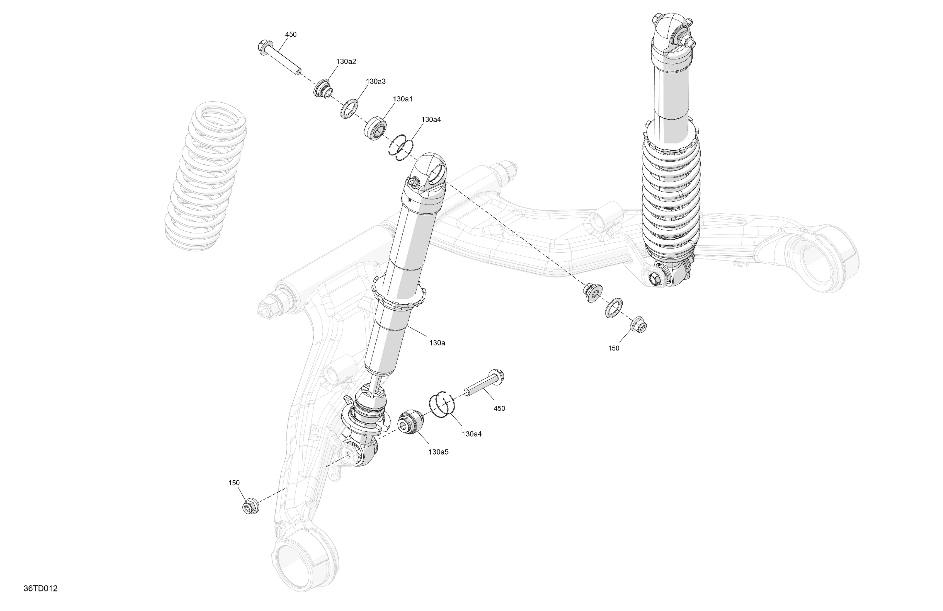 Схема узла: Suspension - Rear Shocks